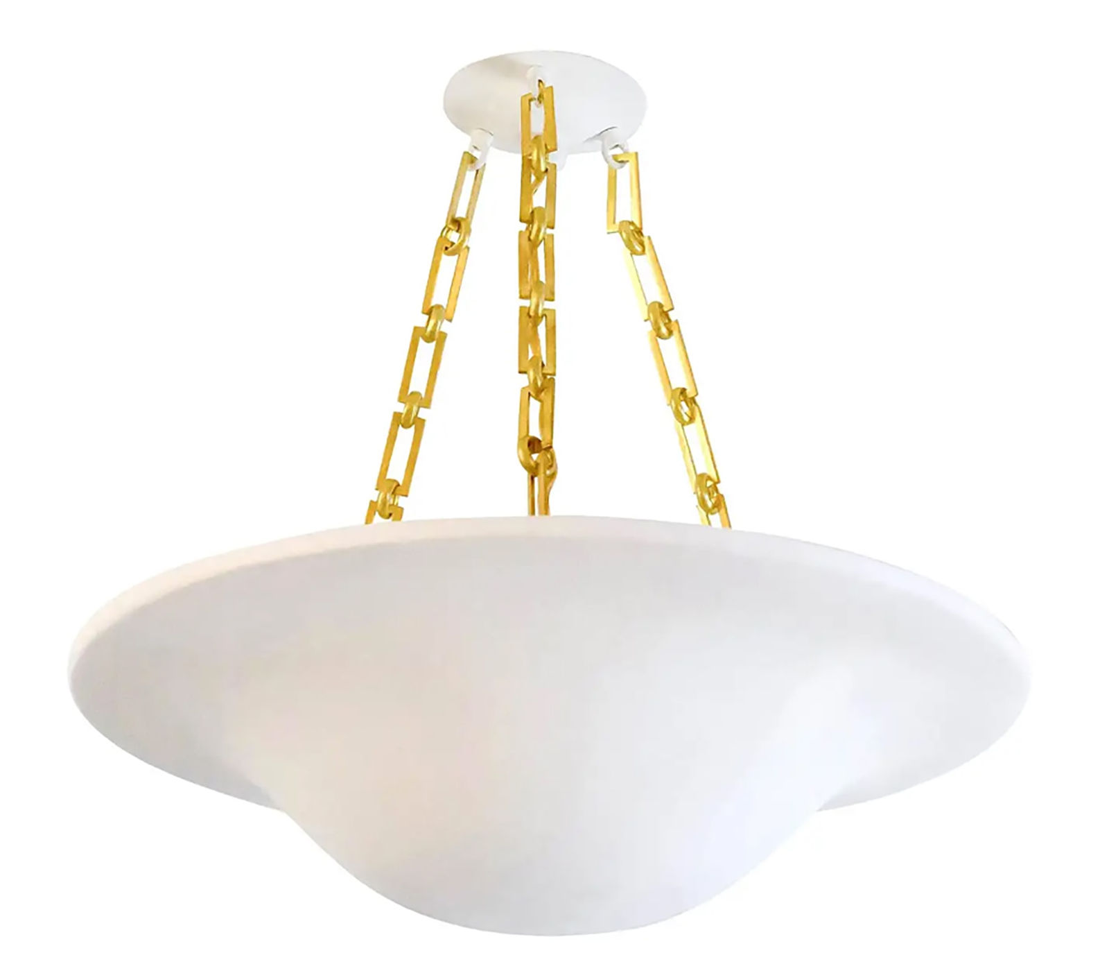 Custom Plaster Chandelier with Brass Chain