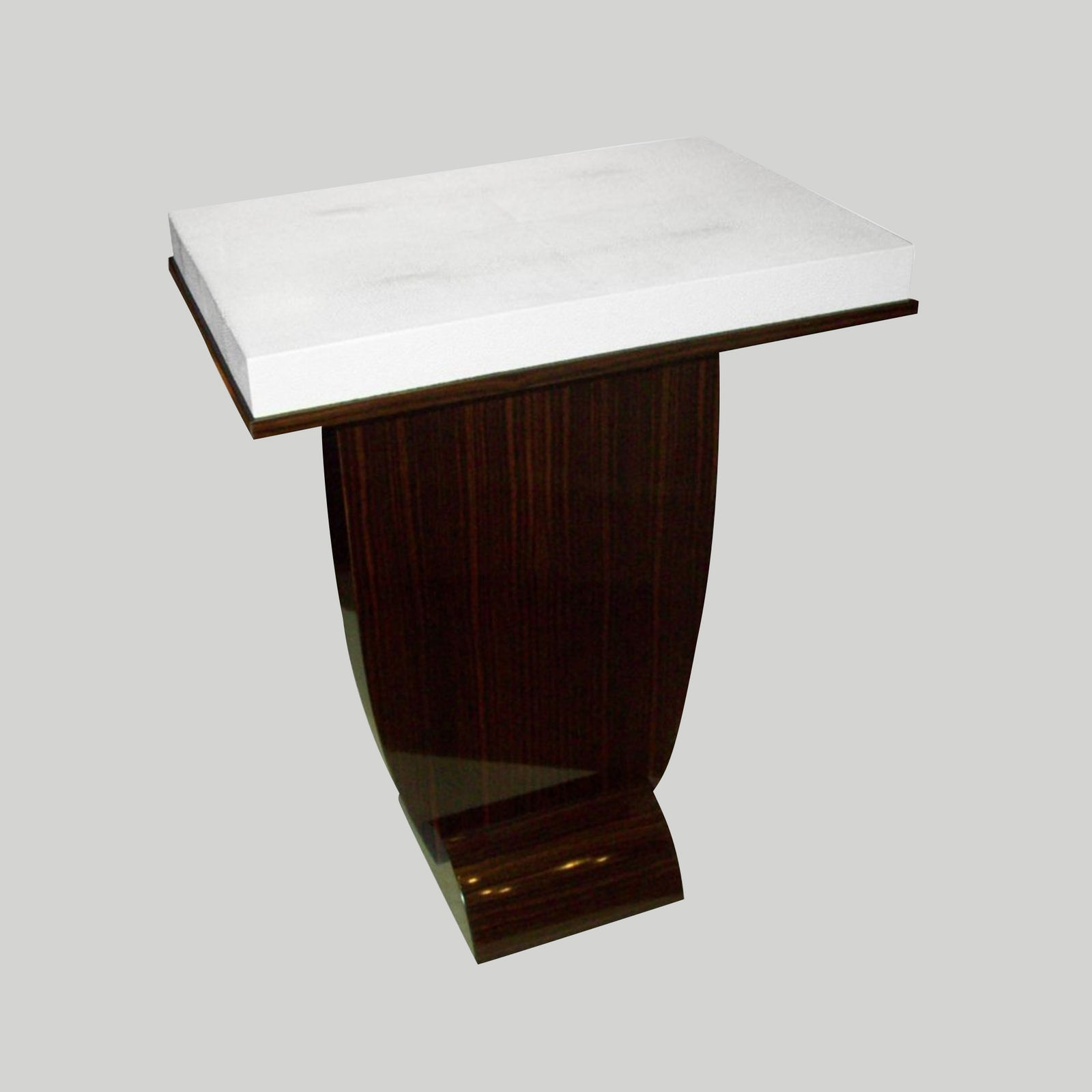 Custom Art Deco Style Macassar Ebony Table with Shagreen Top, 21st century