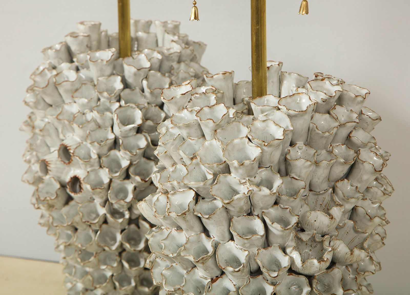 Custom Pair of Barnacle Ceramic Lamps