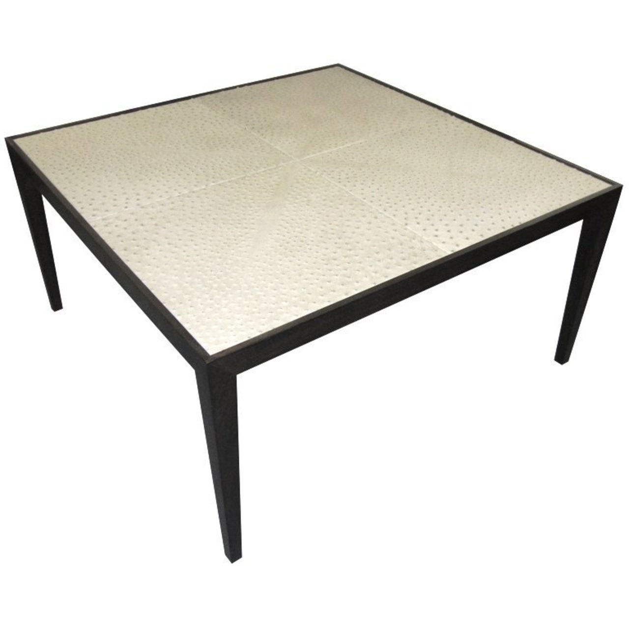 Custom Ebonized Ostrich-Top Coffee Table, 21st century