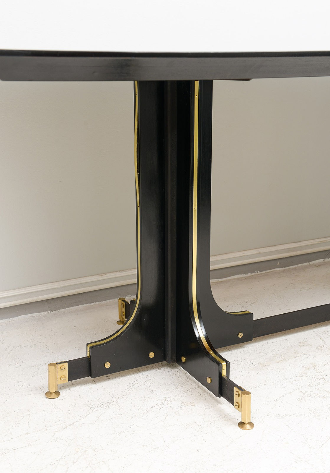 Custom Ebonized Table with Bronze Details, 21st century