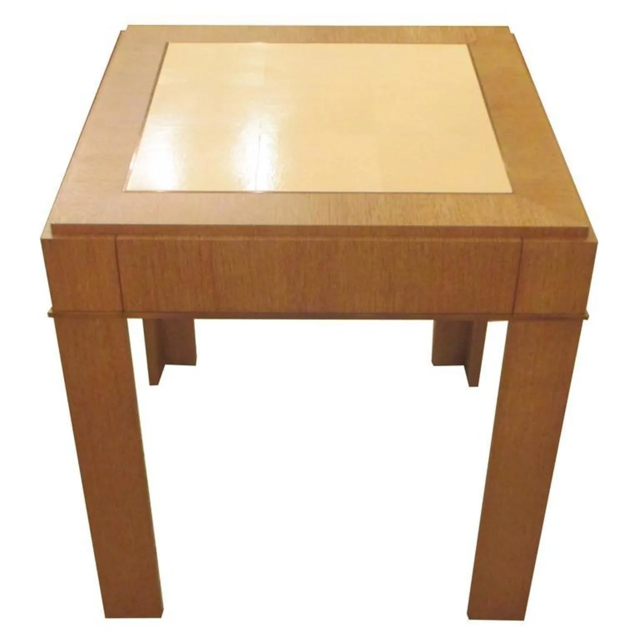 Custom Cerused Oak Side Table with Parchment Top, 21st century