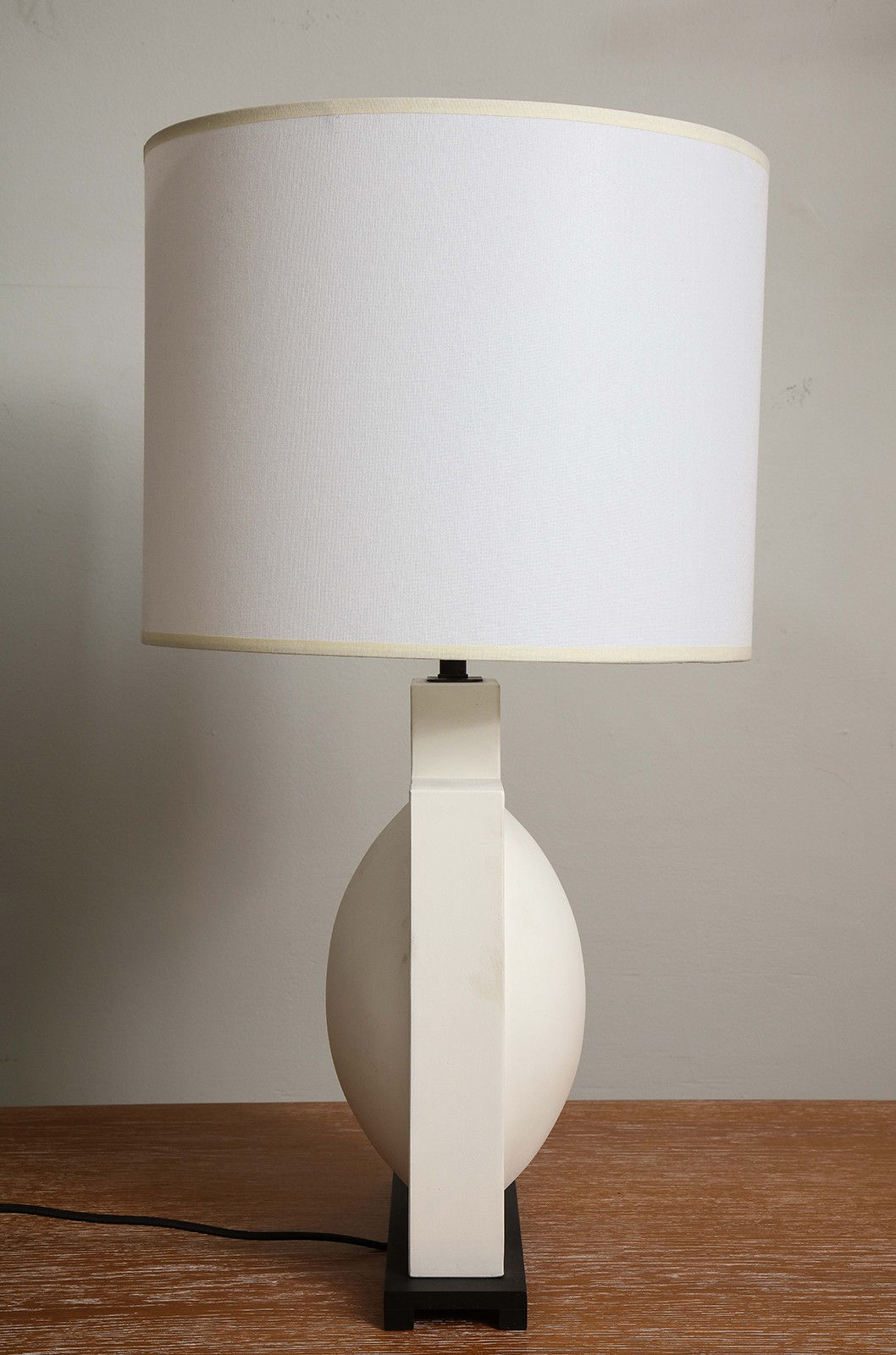 Pair of Custom Modern Sculptural Plaster Lamps, 21st century
