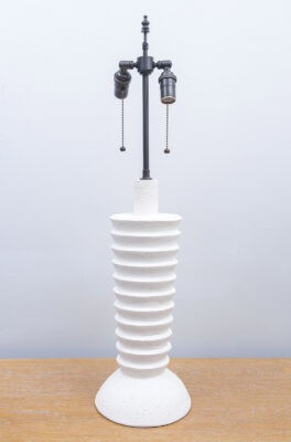 Pair of Custom Plaster Luc Lamps, 21st century