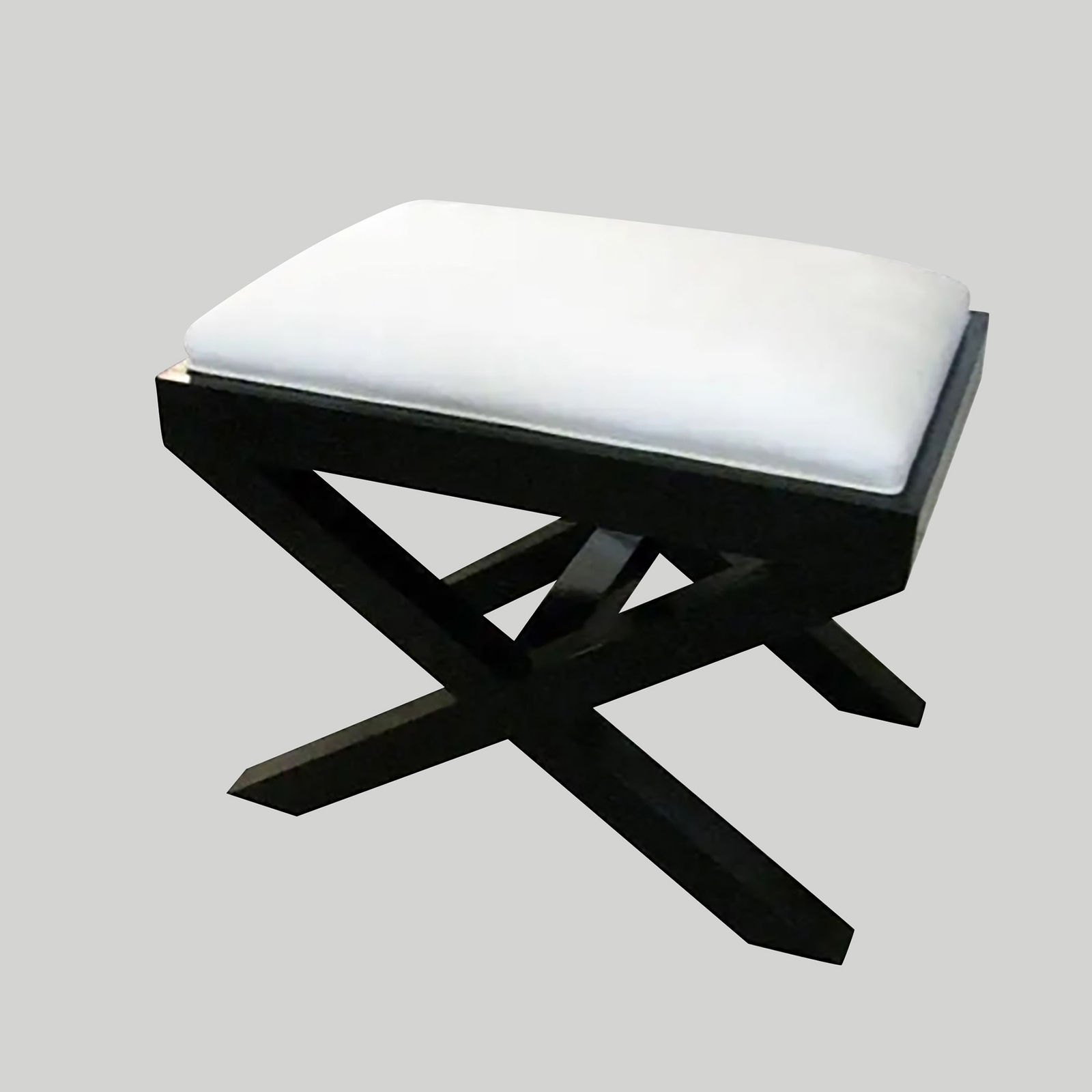 Custom Ebonized X-Frame Bench, 21st century