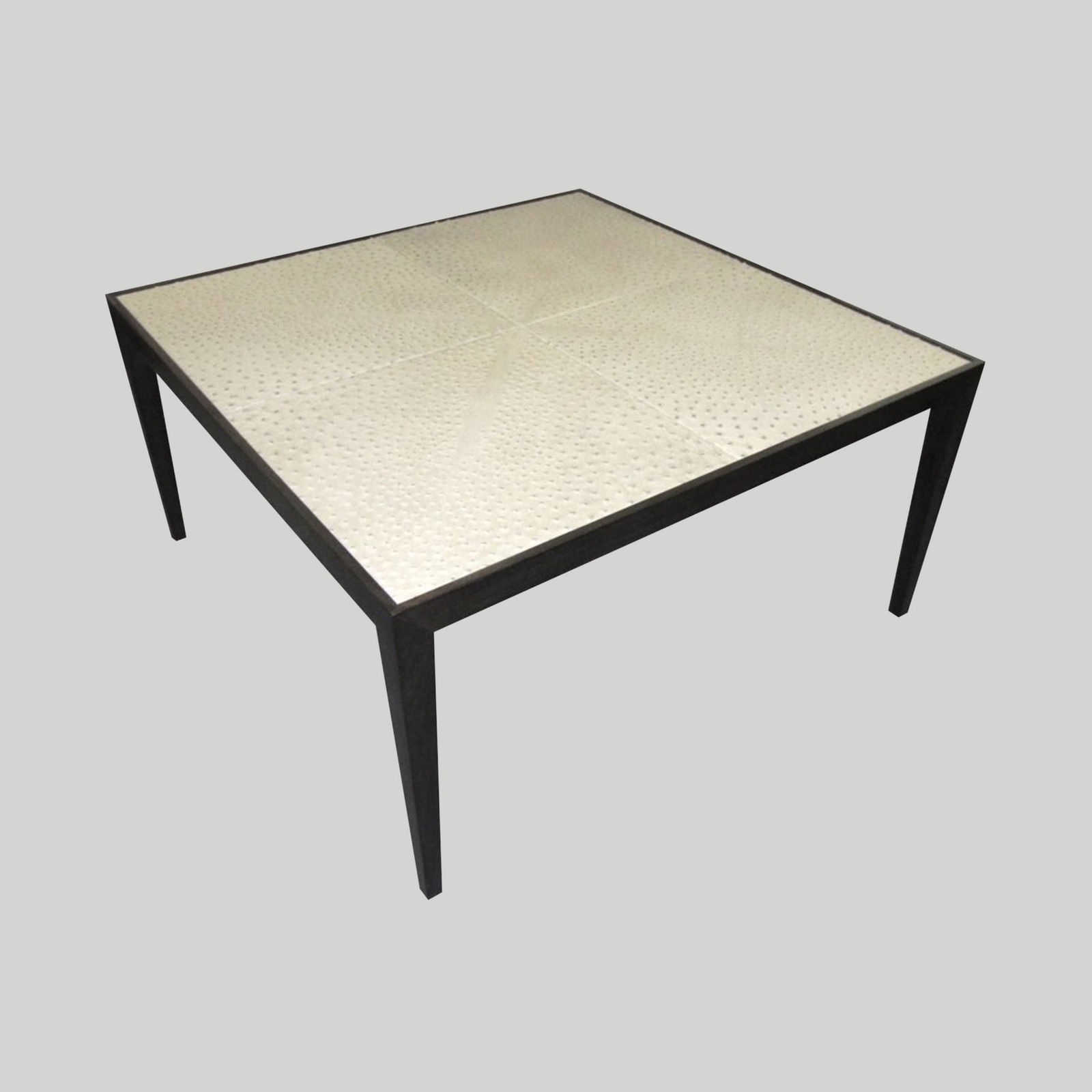 Custom Ebonized Ostrich-Top Coffee Table, 21st century