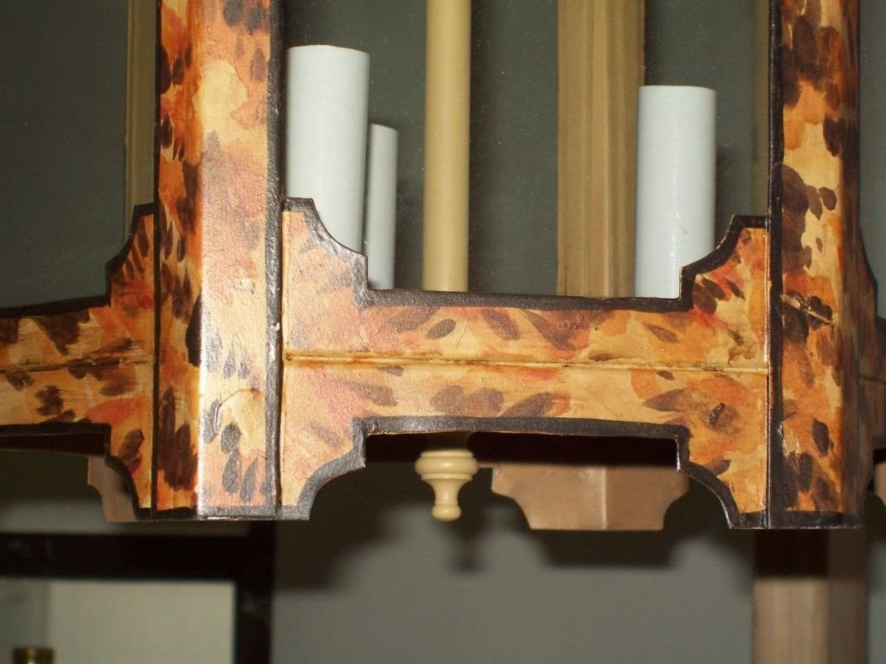 Custom Pagoda-Shaped Faux-Tortoise Fixture