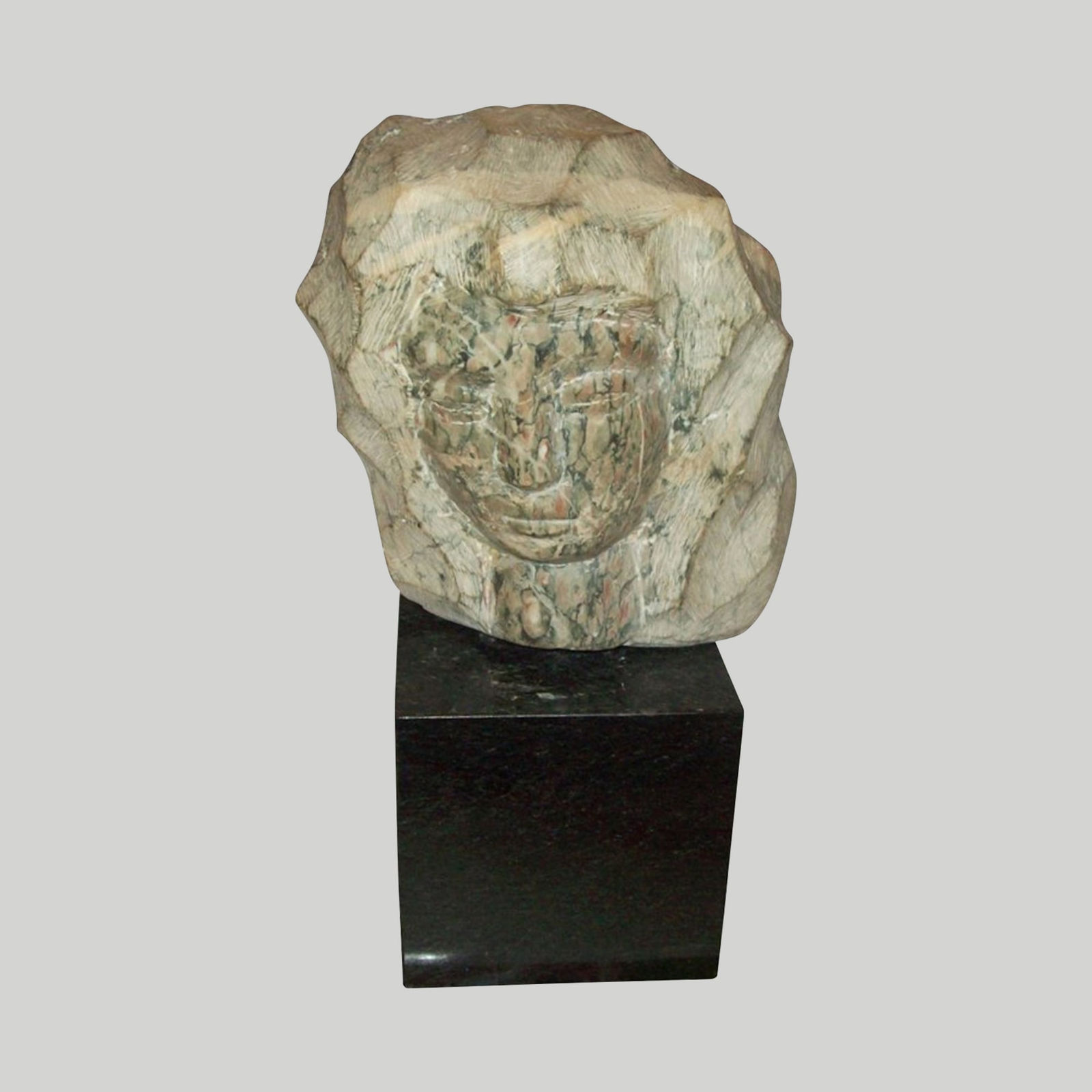 Modernist Marble Sculpture on Granite Base