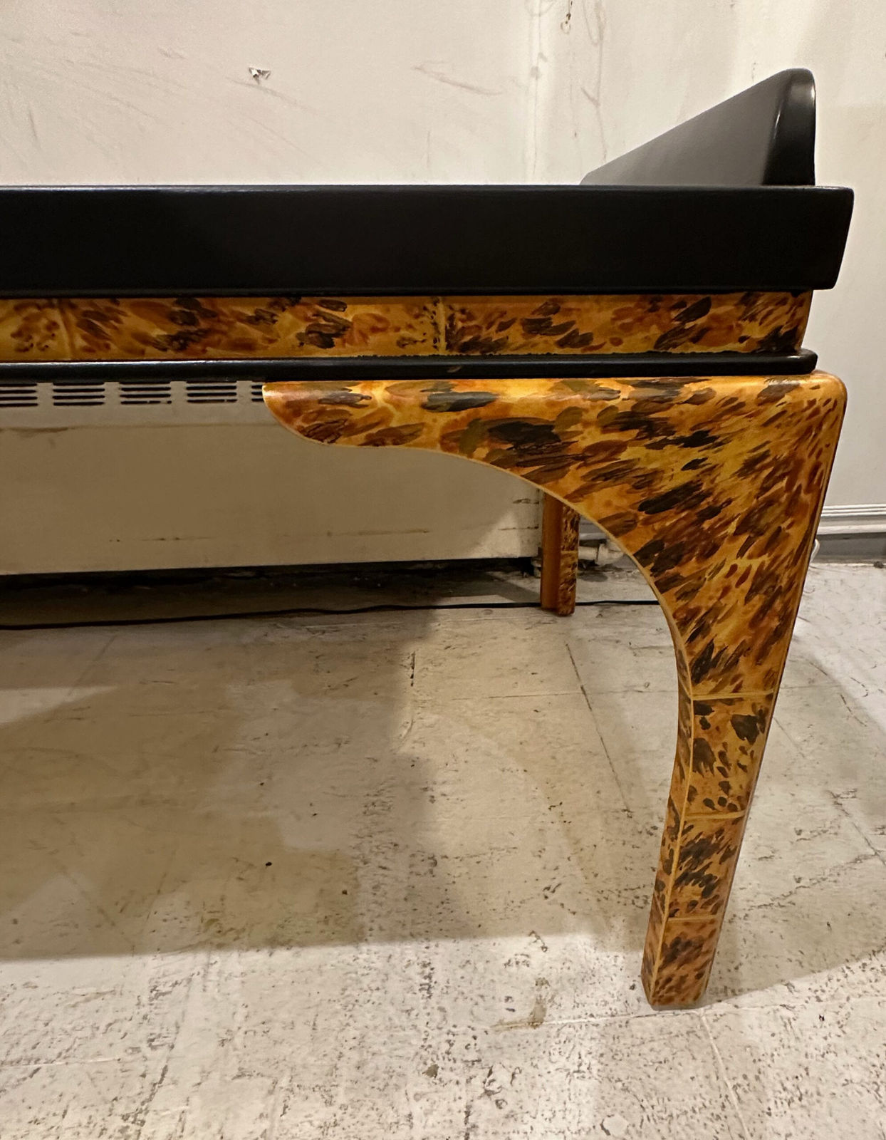 Custom Lacquered Faux-Tortoise Coffee Table