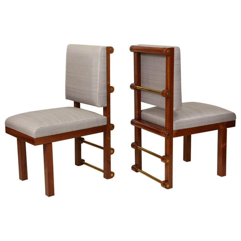 Amir Khamneipur, Bespoke Pair of Mahogany Library Chairs, 21st century