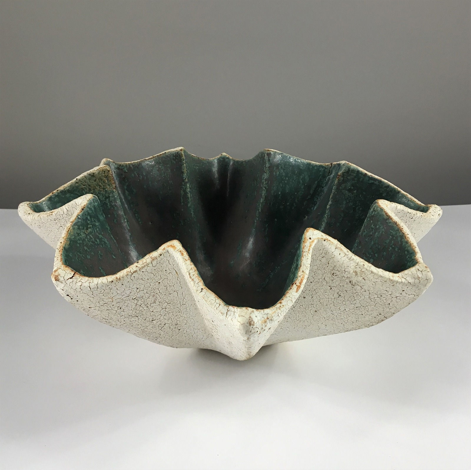 Yumiko Kuga, Ceramic Star Bowl with Green Glaze, 21st century
