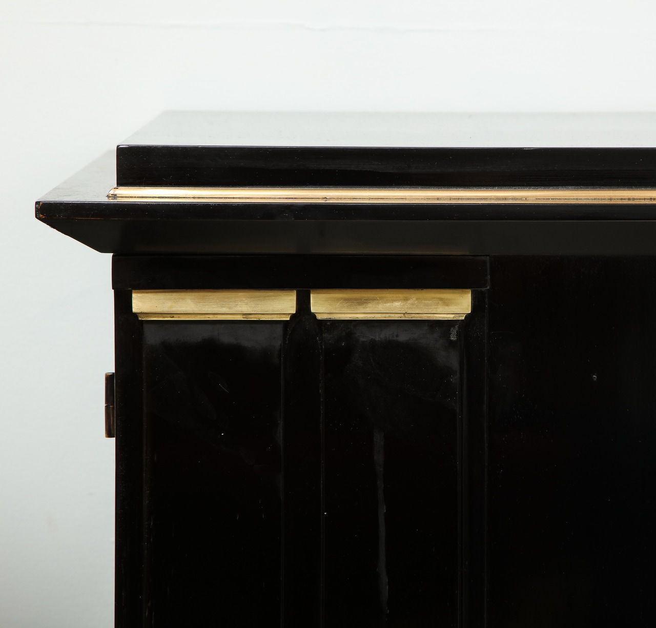 Bespoke Ebonized Architectural Sideboard with Bronze Mounts, 21st century