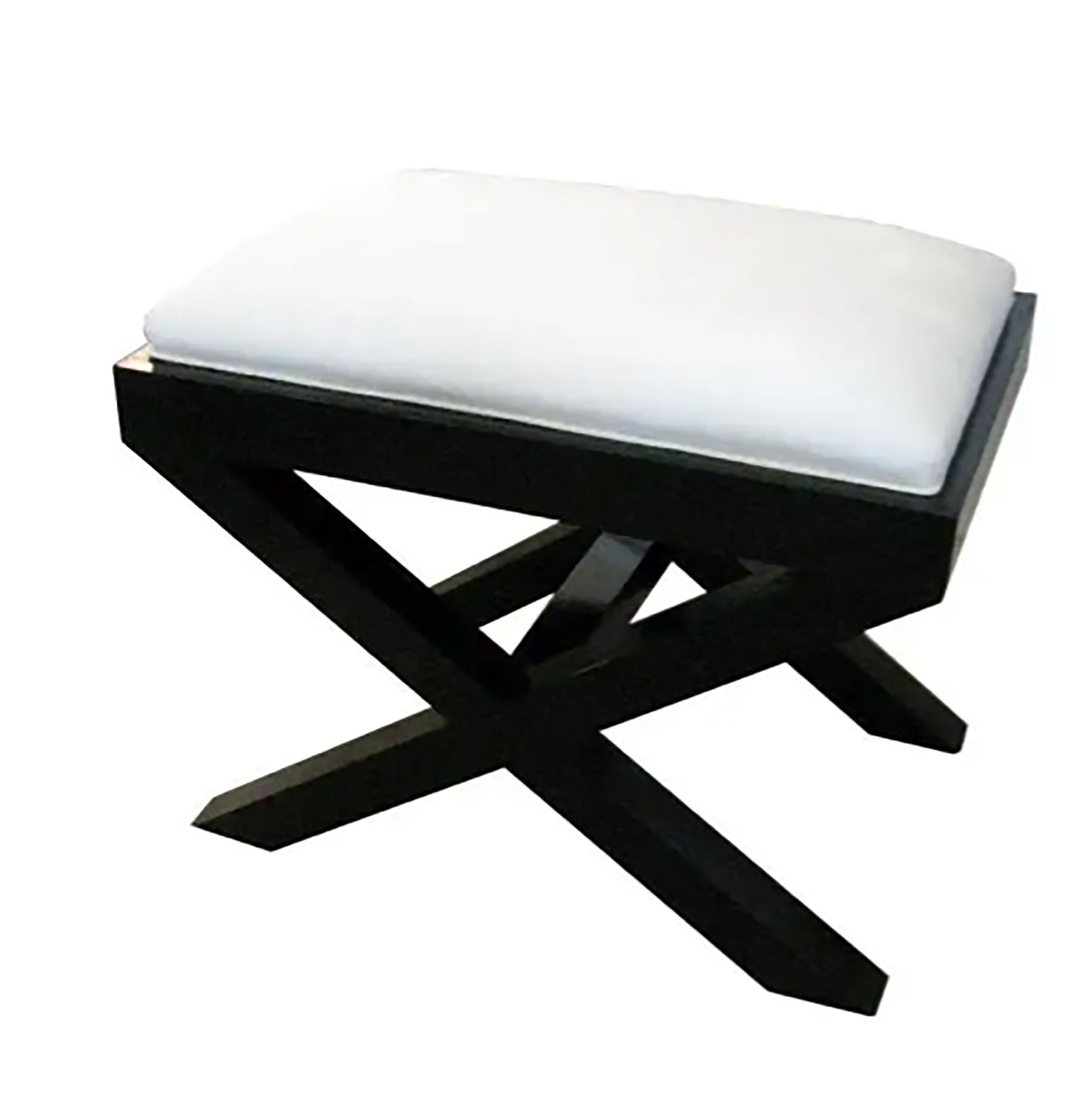 Custom Ebonized X-Frame Bench, 21st century