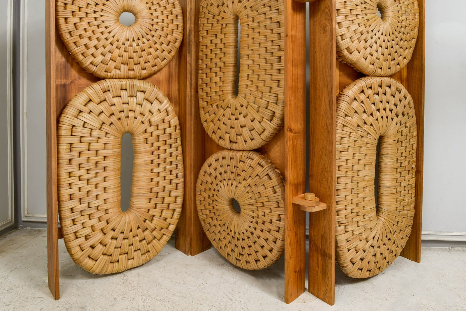 Ruben Silva, Hand-woven Oak Three-Panel Screen, 21st century