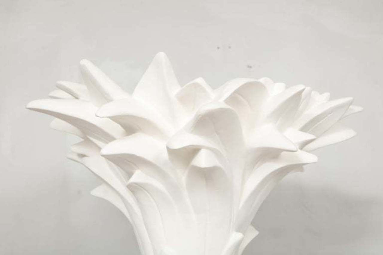 Custom Pair of Plaster Torchères in the Serge Roche Manner