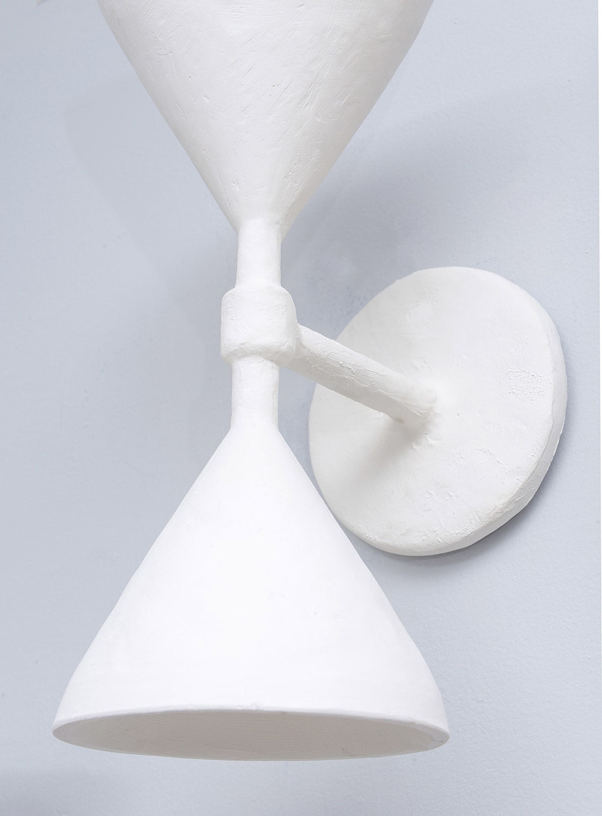 Custom Pair of Gaston Double-Arm Plaster Sconces