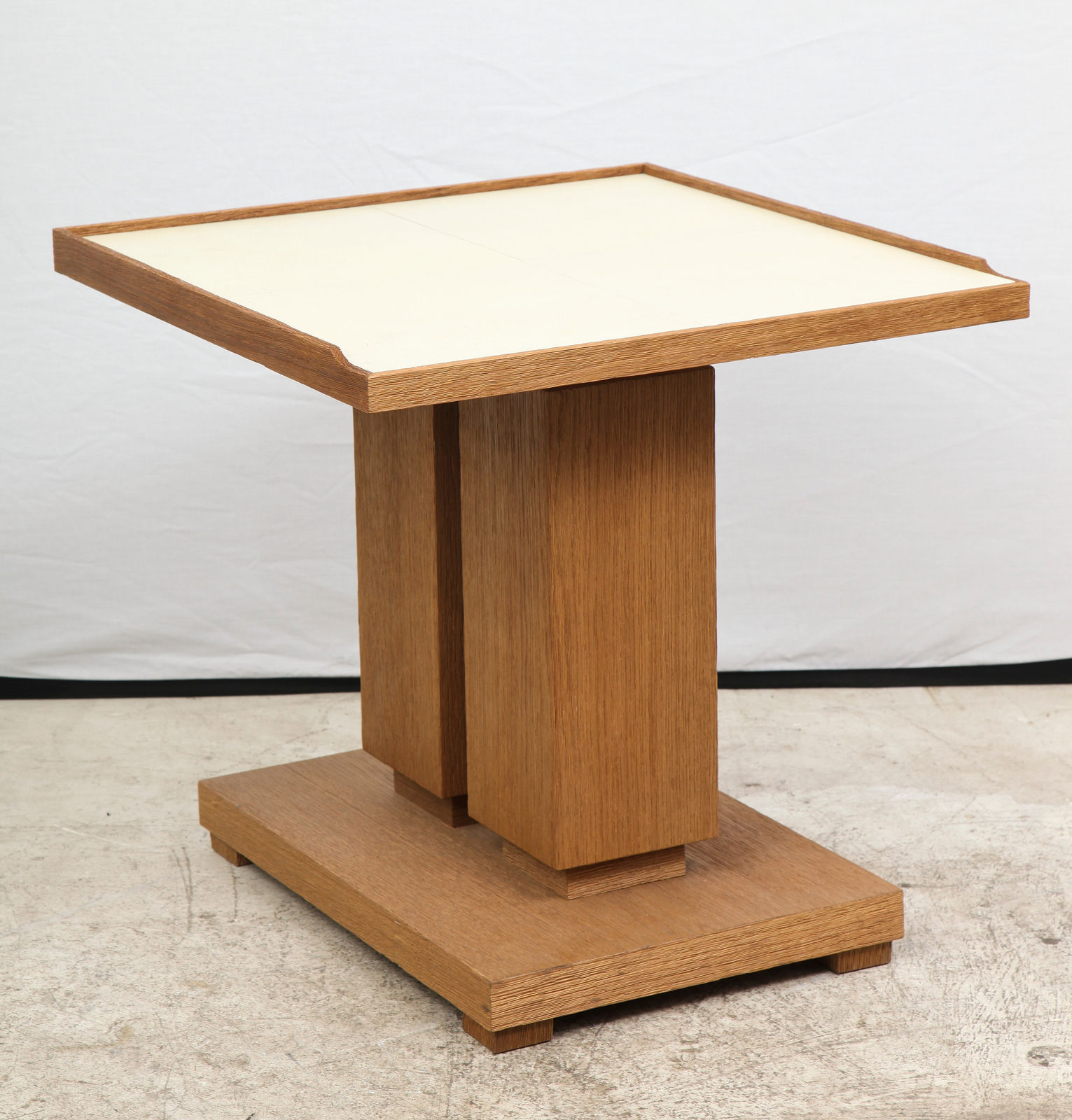 Custom Cerused Oak and Parchment Table in the Dupre Lafon Manner, 21st century