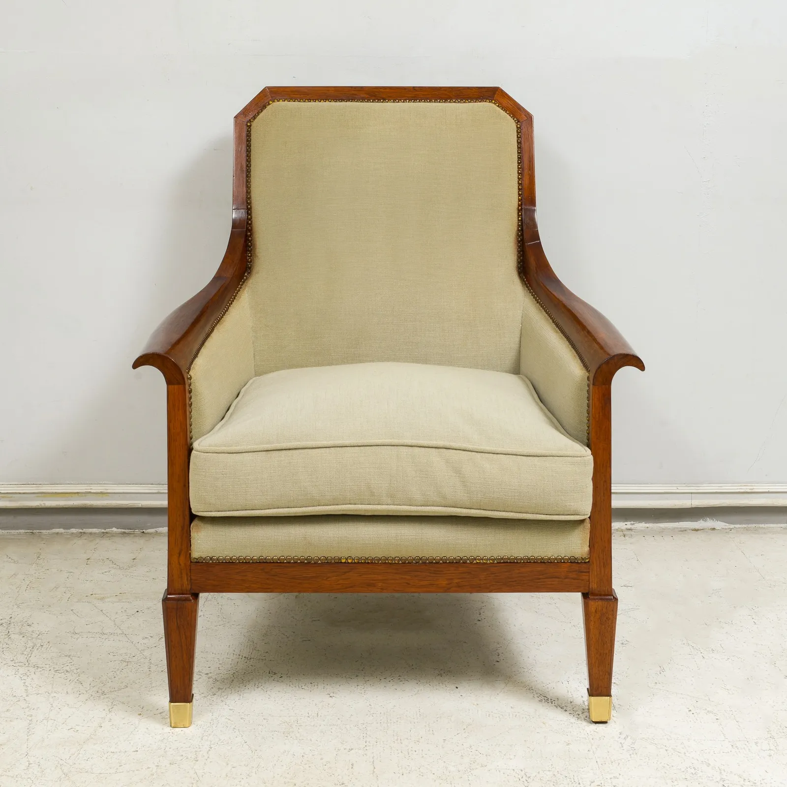 Vintage Pair of French Rosewood Lounge Chairs, c 1930s-1940s
