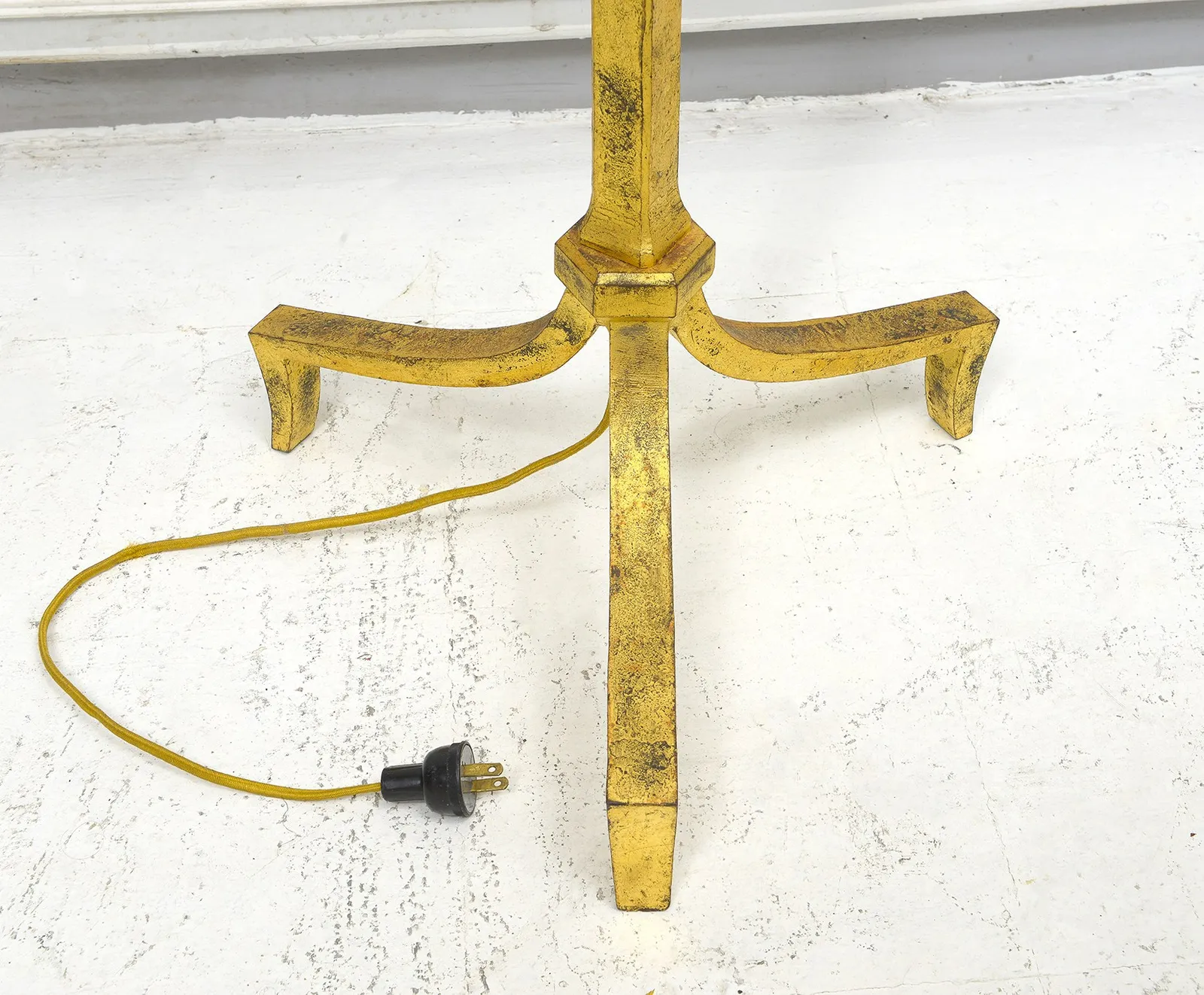 French Vintage Gilt-Iron Floor Lamp, c 1950’s