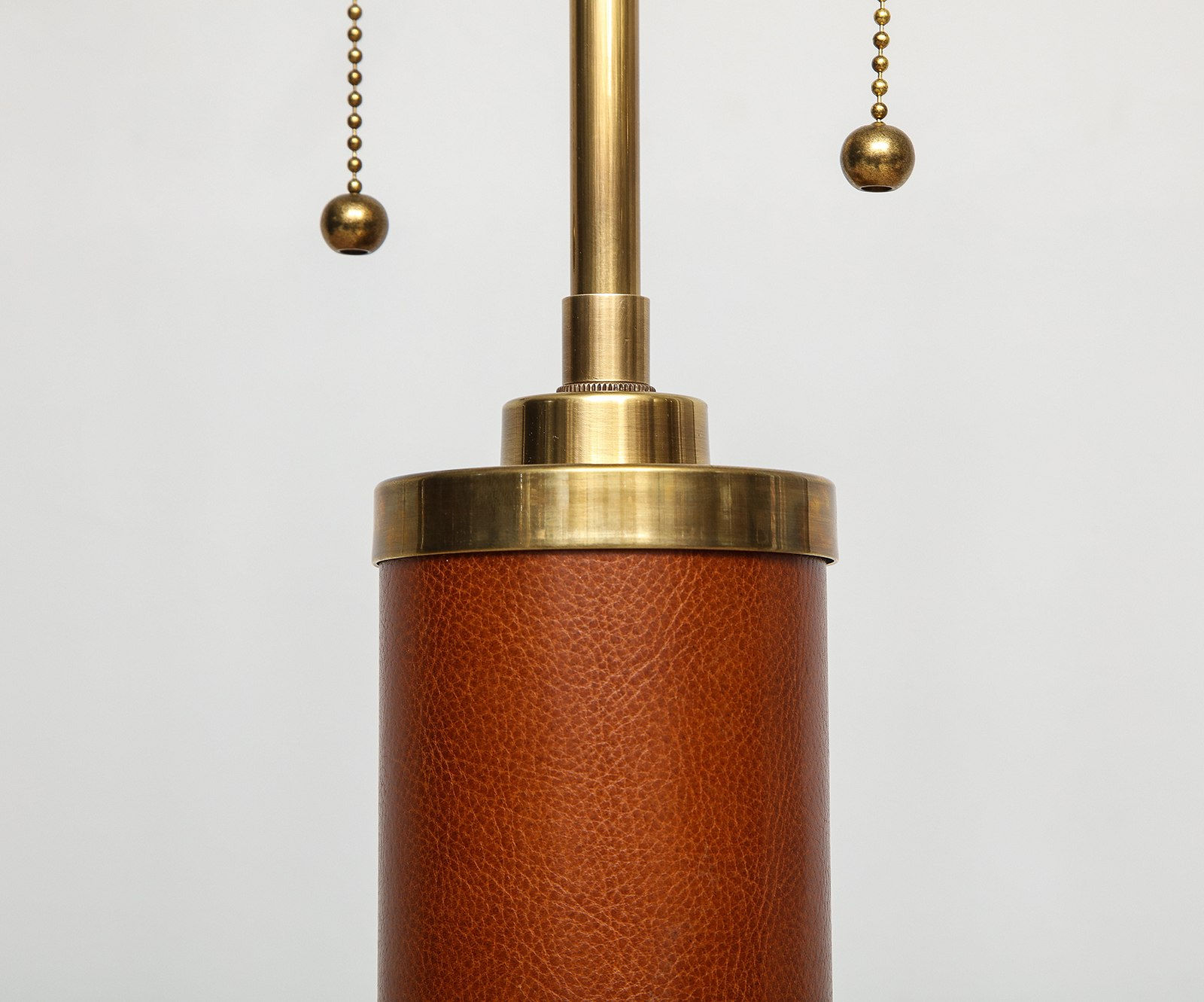 Custom Handstitched Leather and Brass Lamp