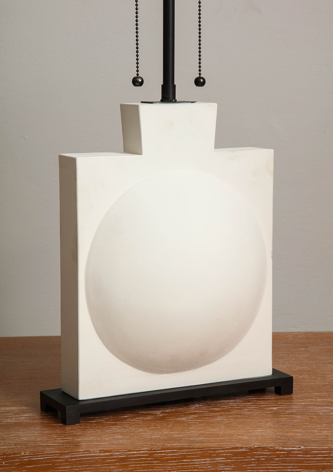 Pair of Custom Modern Sculptural Plaster Lamps, 21st century