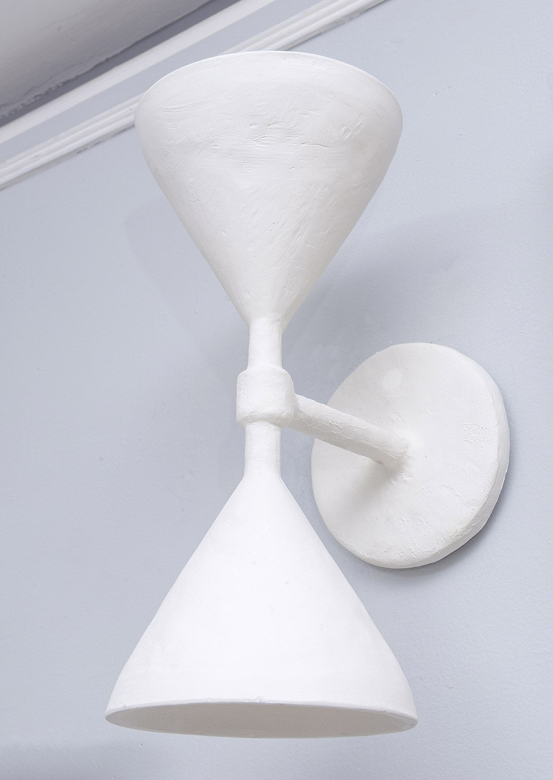 Custom Pair of Gaston Double-Arm Plaster Sconces