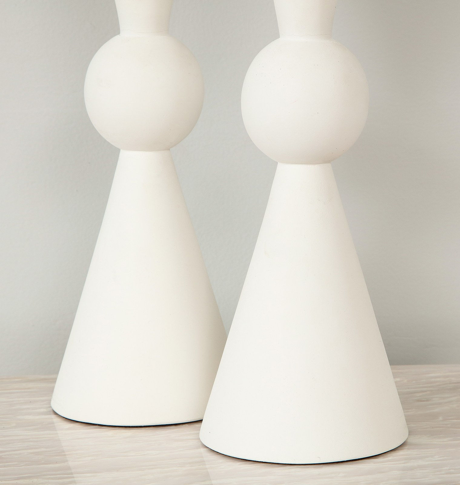 Pair of Hand Crafted Custom Plaster Arlo Table Lamps