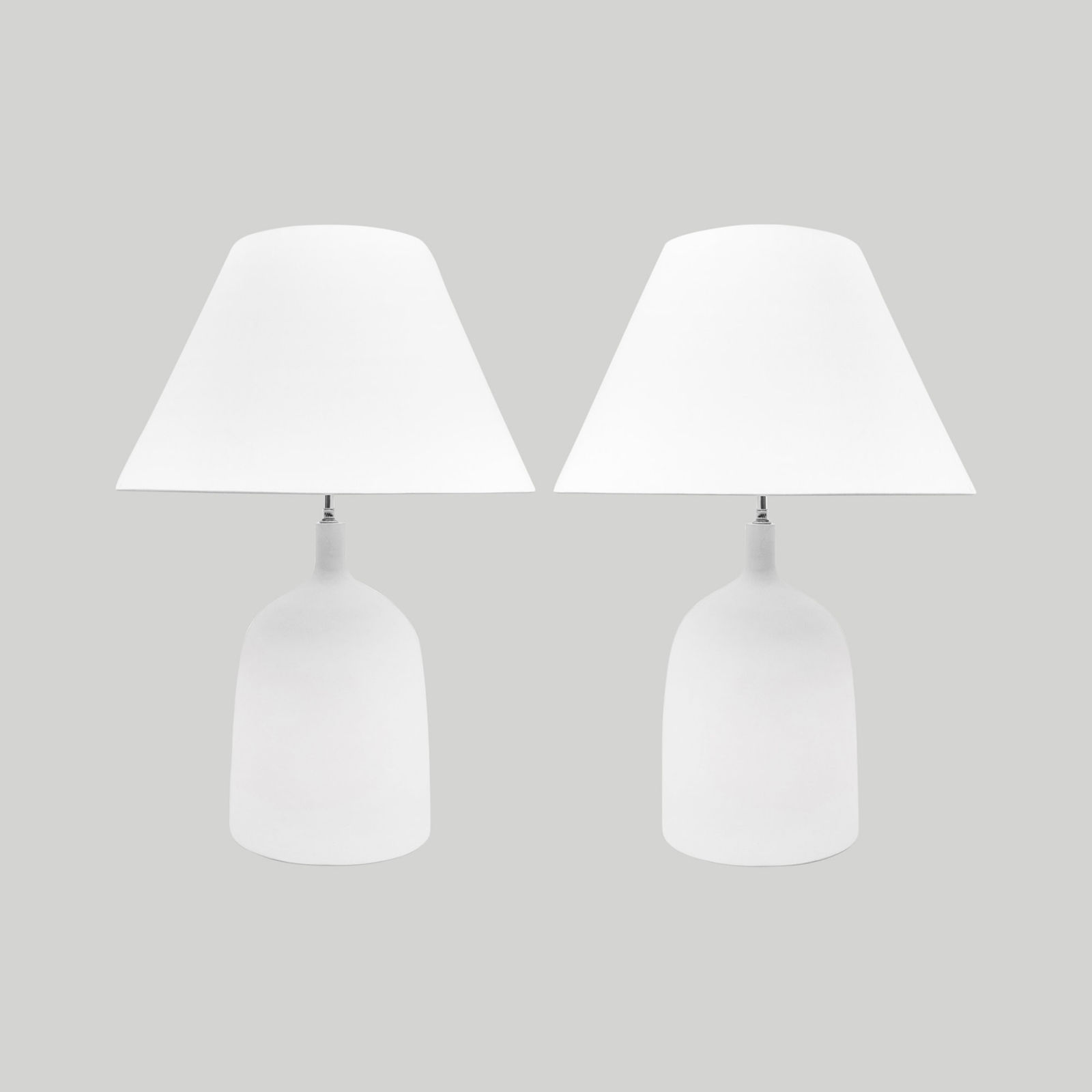 Pair of Custom Plaster Delphine Lamps
