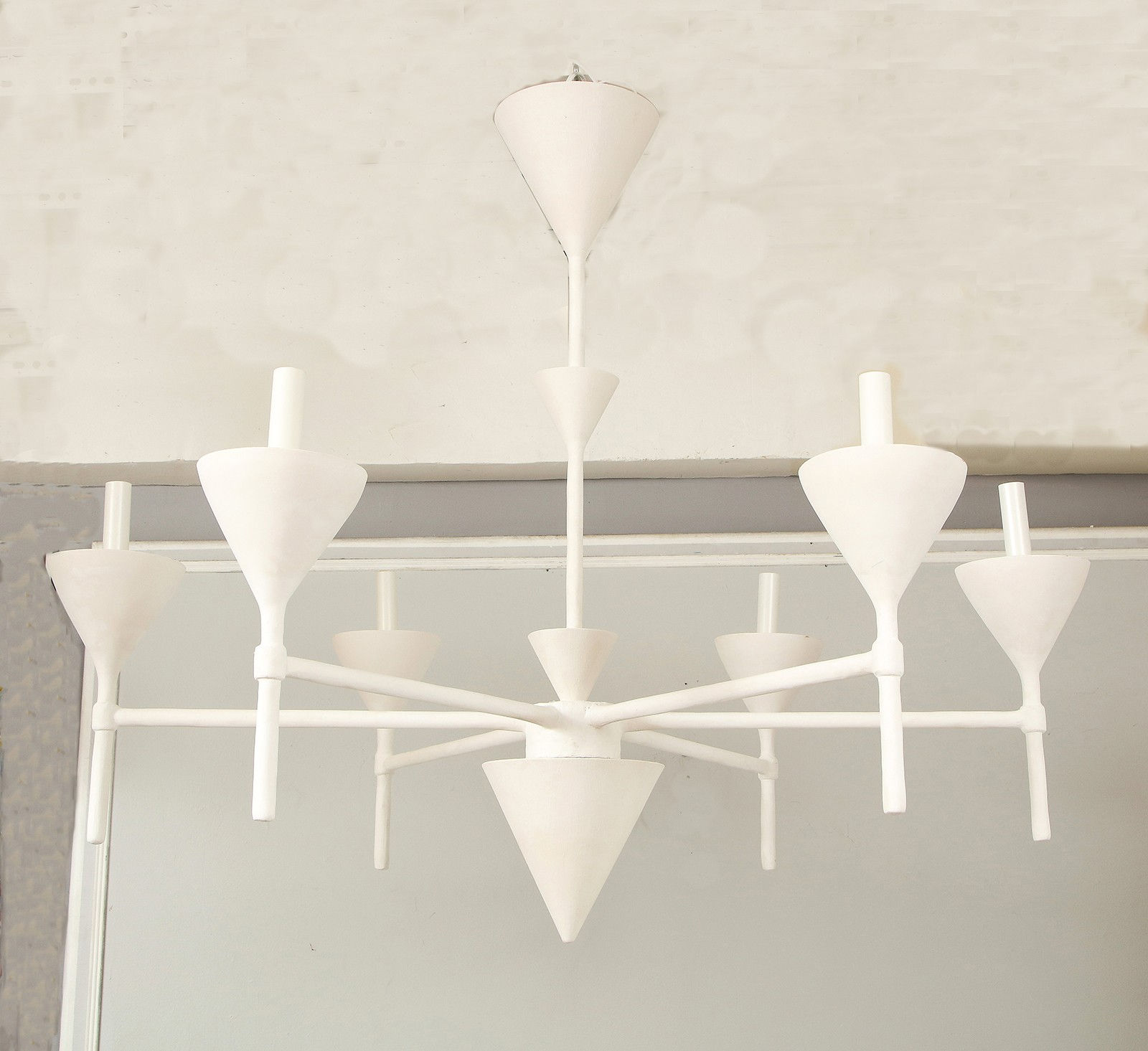 Custom Plaster Gaston Six-Arm Chandelier/ Fixture