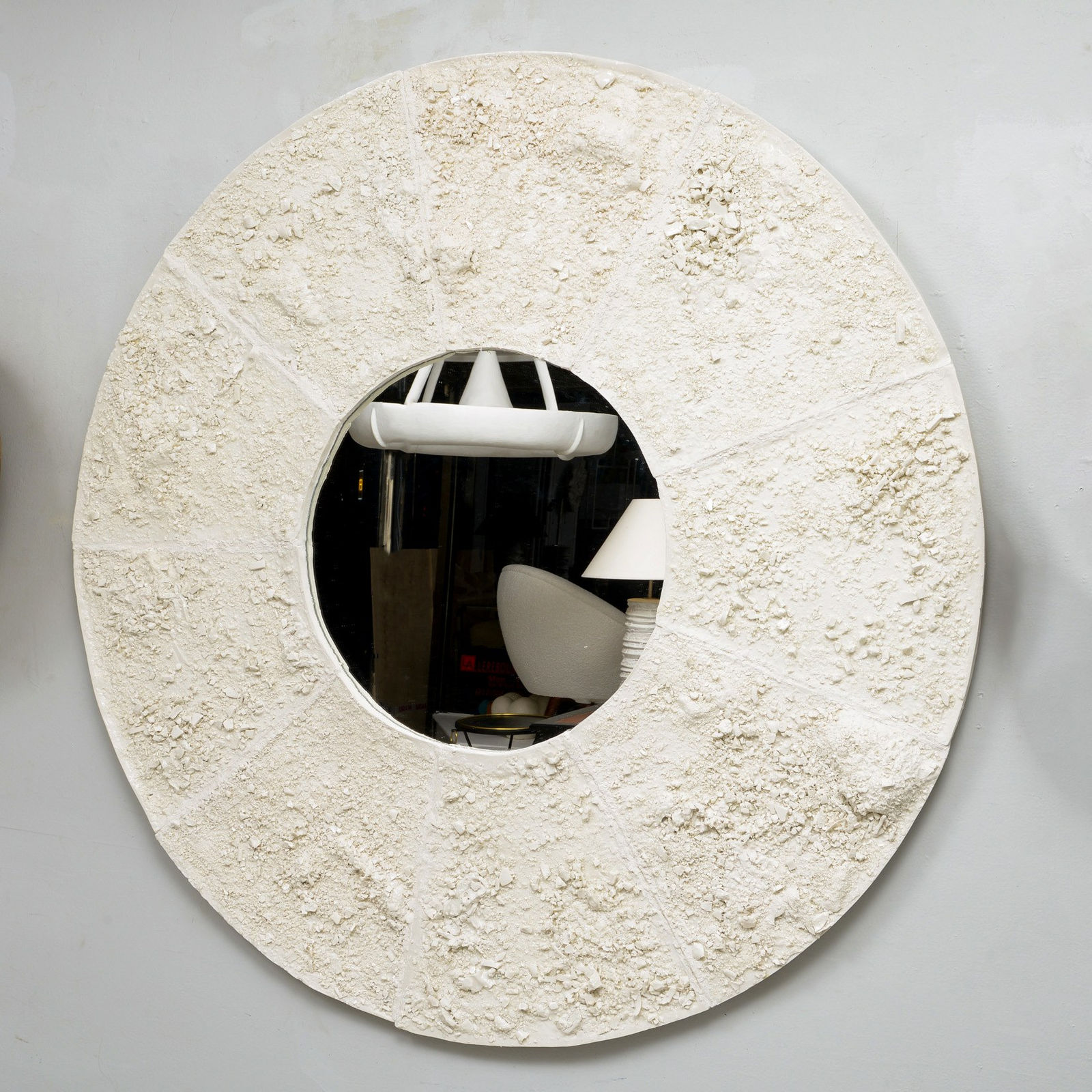 Dora Stanczel, French Bespoke Ceramic Circular Mona Mirror, 21st century