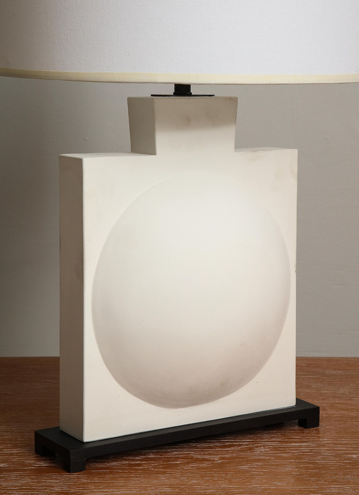 Pair of Custom Modern Sculptural Plaster Lamps, 21st century