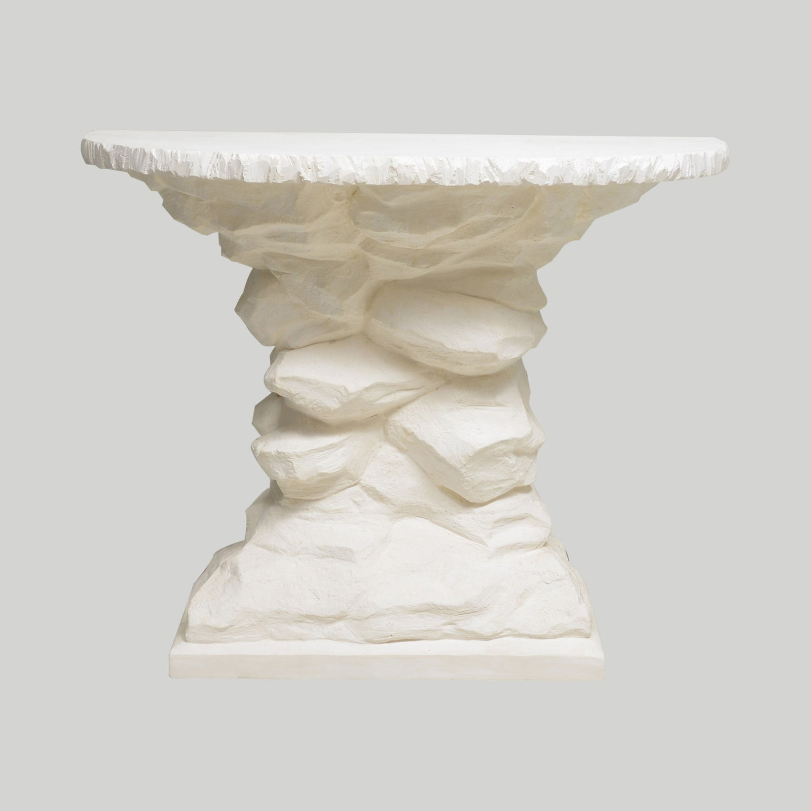 Auberlet et Laurent, Bespoke French Plaster Brutalist Console