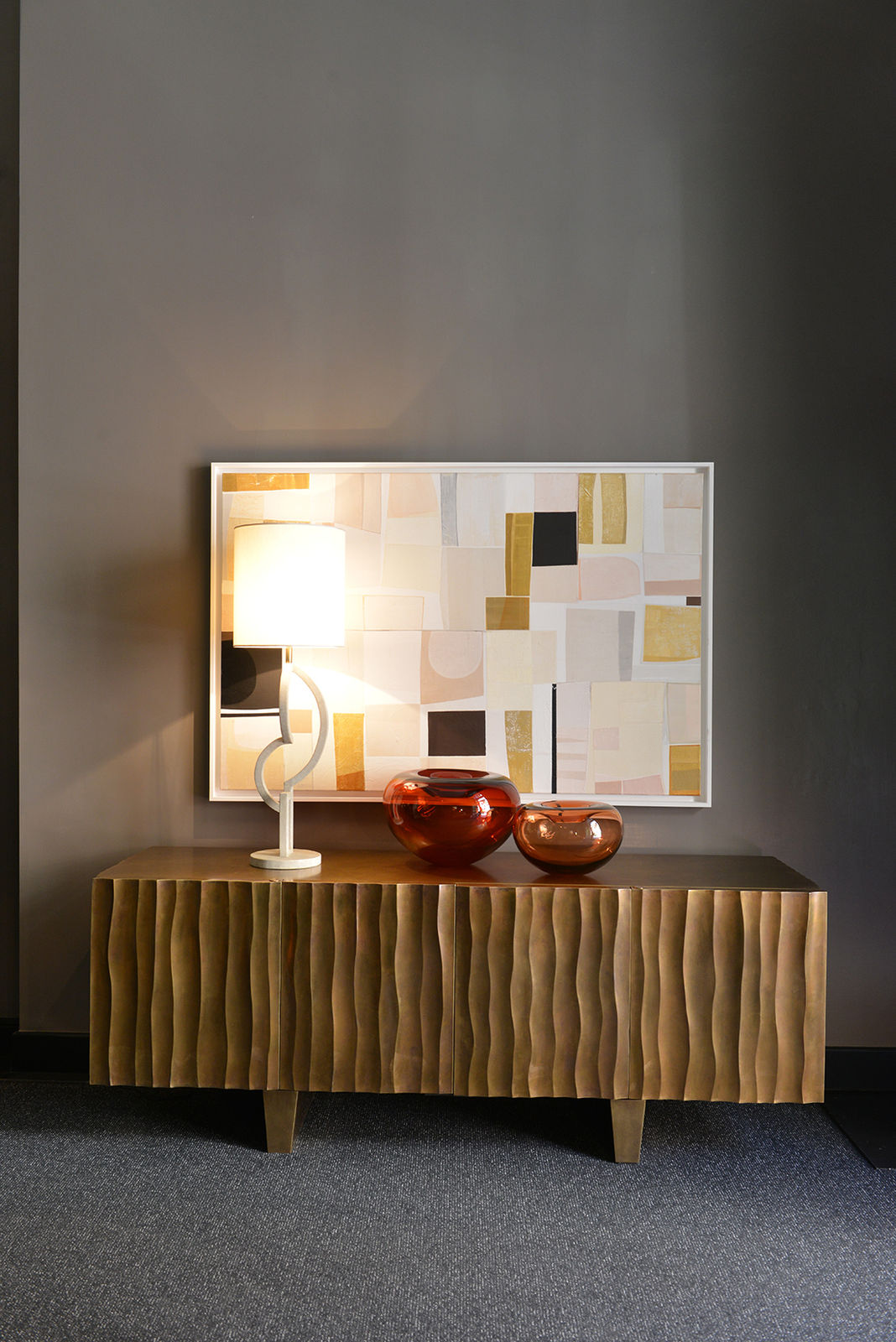 Atelier Stefan Leo, Bespoke Patinated Brass Wave Sideboard, 21st century