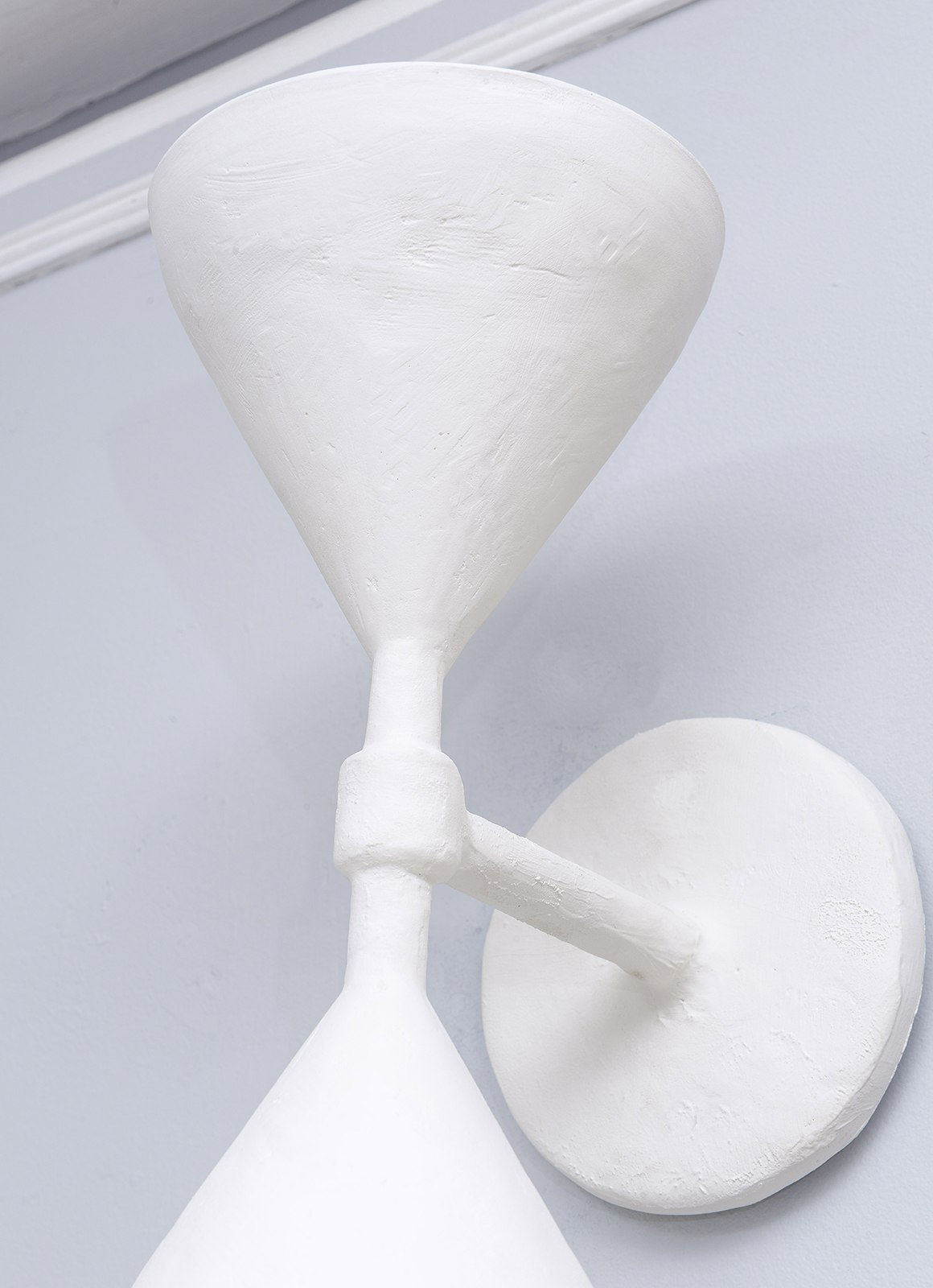 Custom Pair of Gaston Double-Arm Plaster Sconces