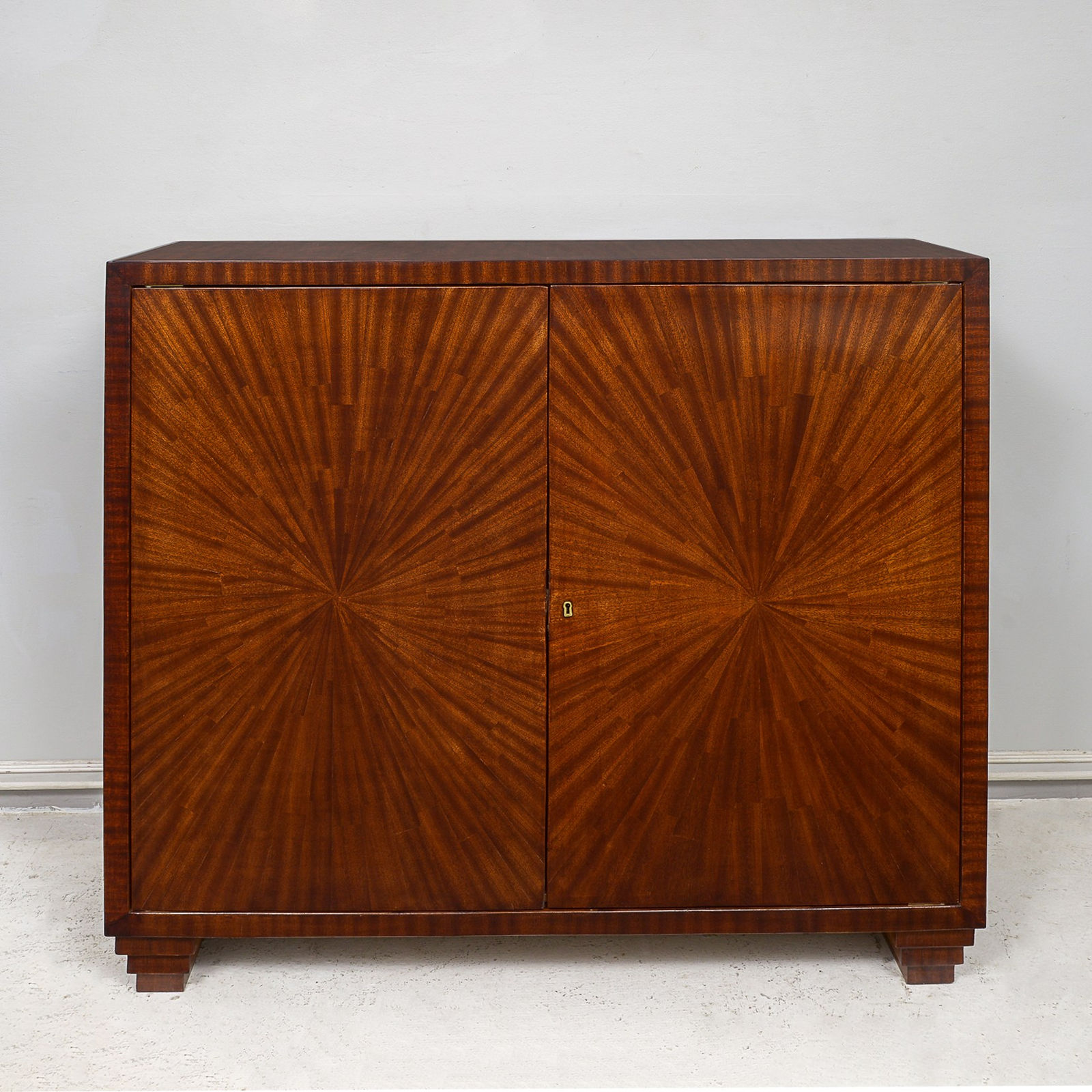 Bespoke Parquetry Cabinet with Starburst Pattern, 21st century