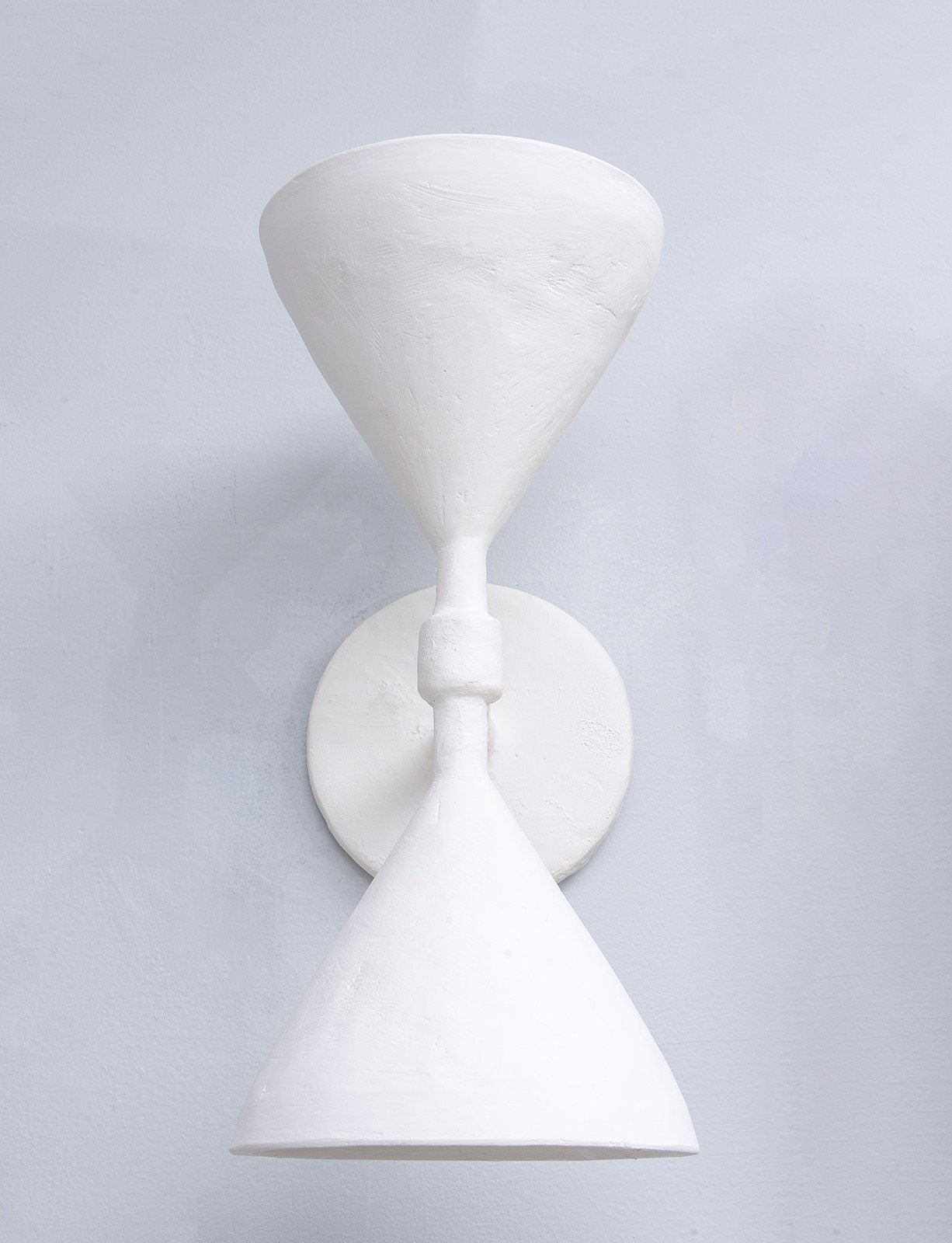 Custom Pair of Gaston Double-Arm Plaster Sconces