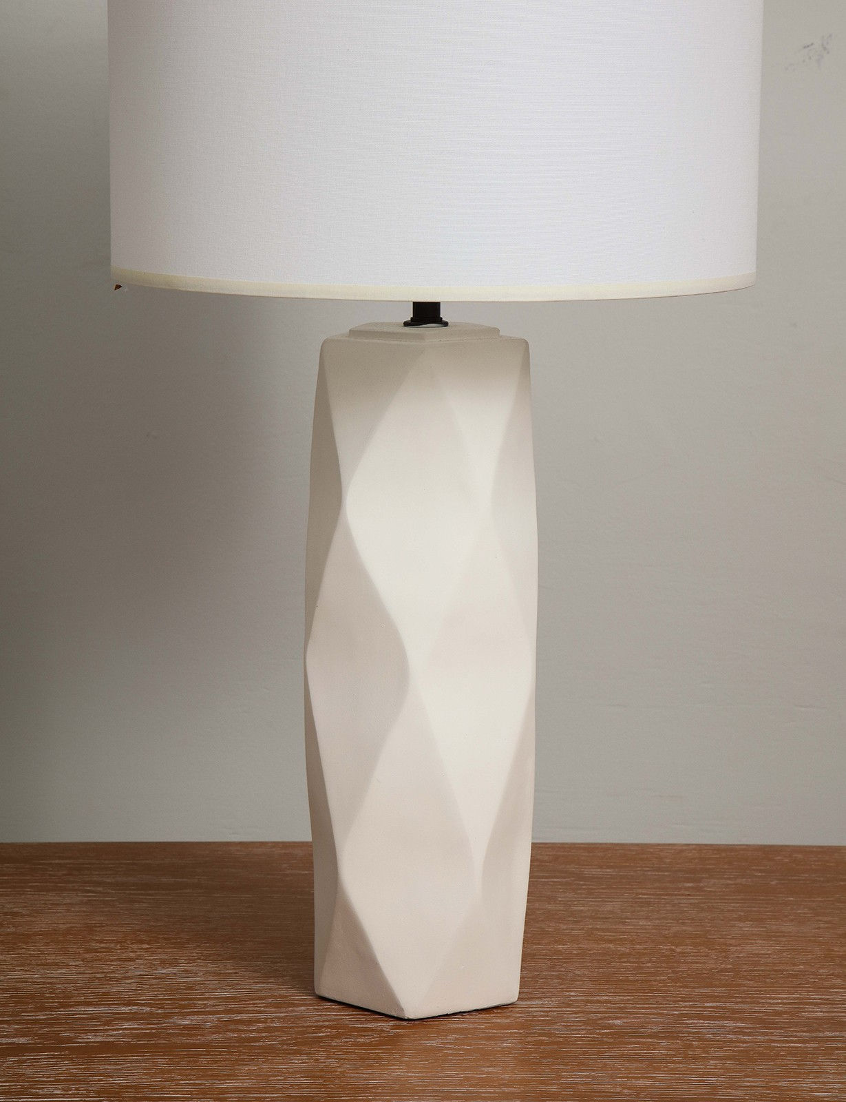 Pair of Custom Cubist Inspired Plaster Lamps, 21st century