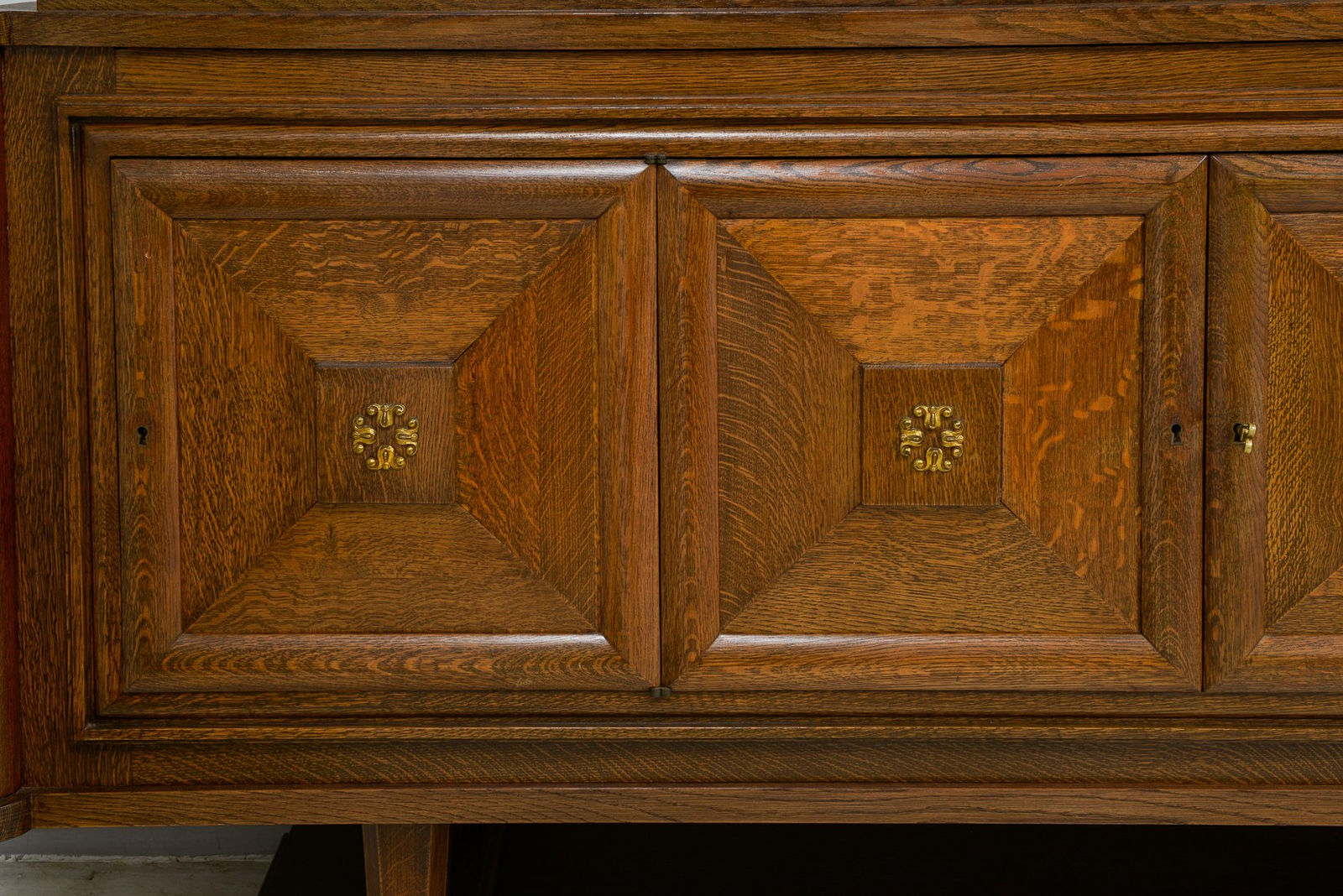 French Oak Sideboard with Bronze Mounts, c 1945