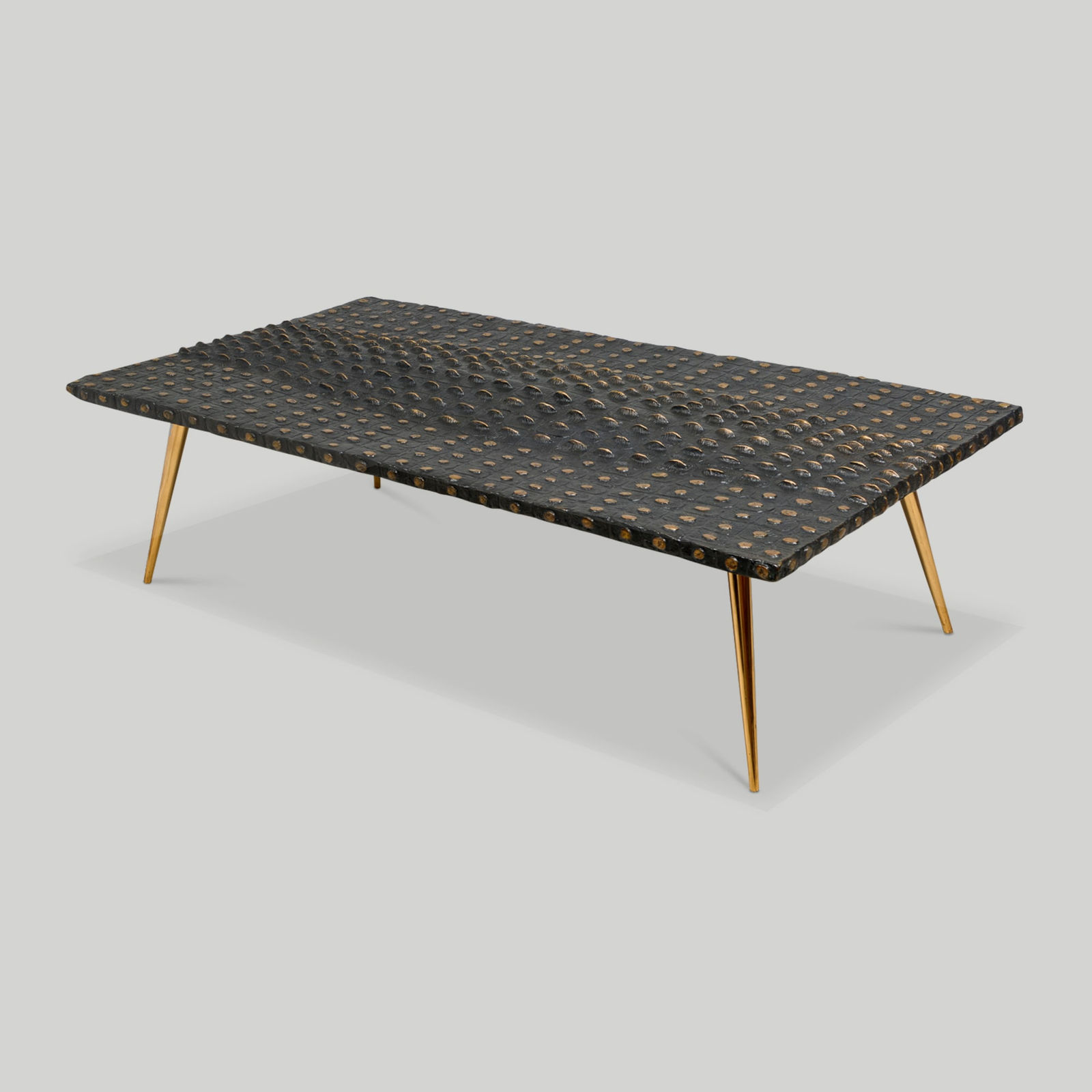 Patrick Laroche, French Bespoke Bronze Crocodile Coffee Table , 21st century