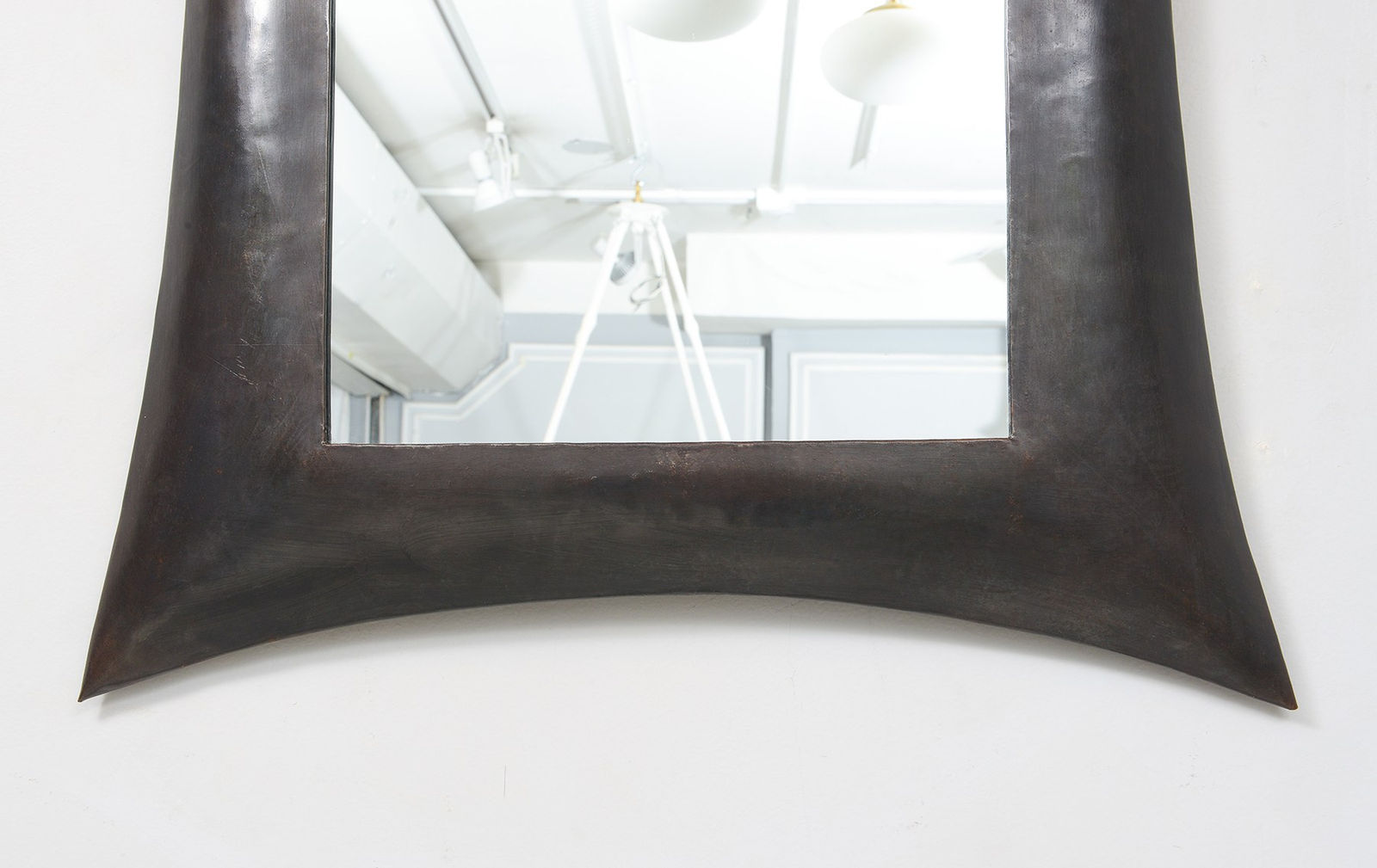 Contemporary Sculptural French Bronze Mirror, c 1950’s-1970’s