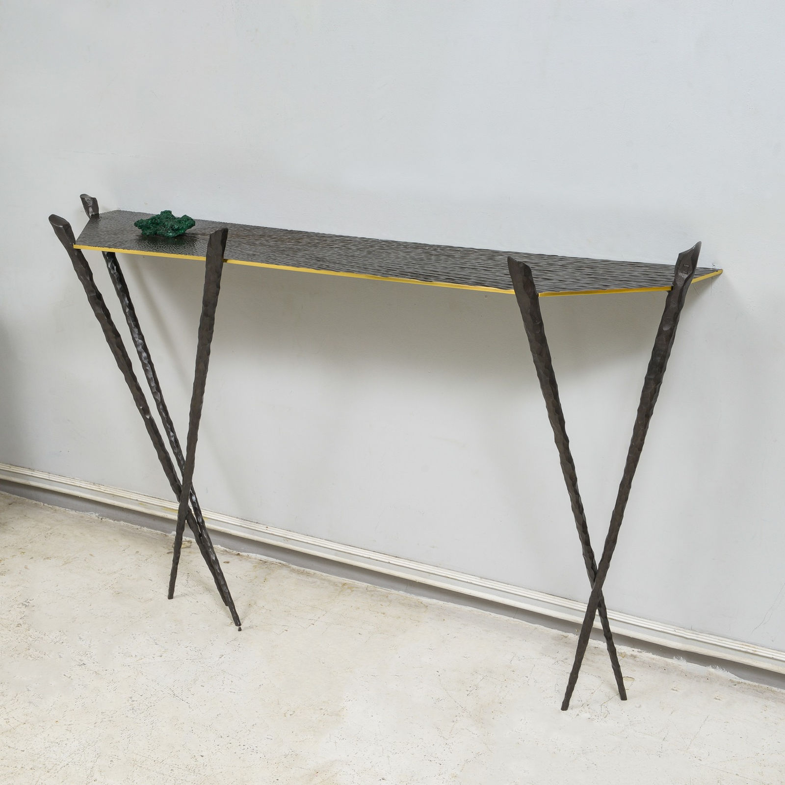 Franck Chartrain, Hand-Hammered Bronze and Iron Meteorites Console, 21st century