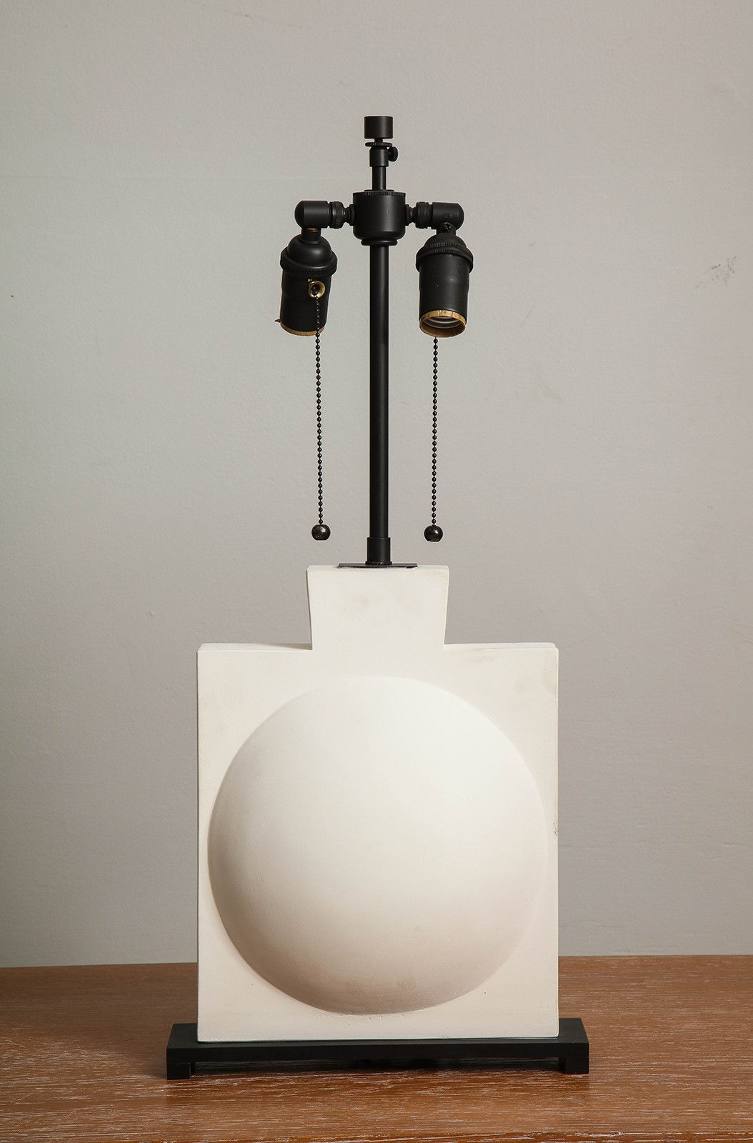 Pair of Custom Modern Sculptural Plaster Lamps, 21st century