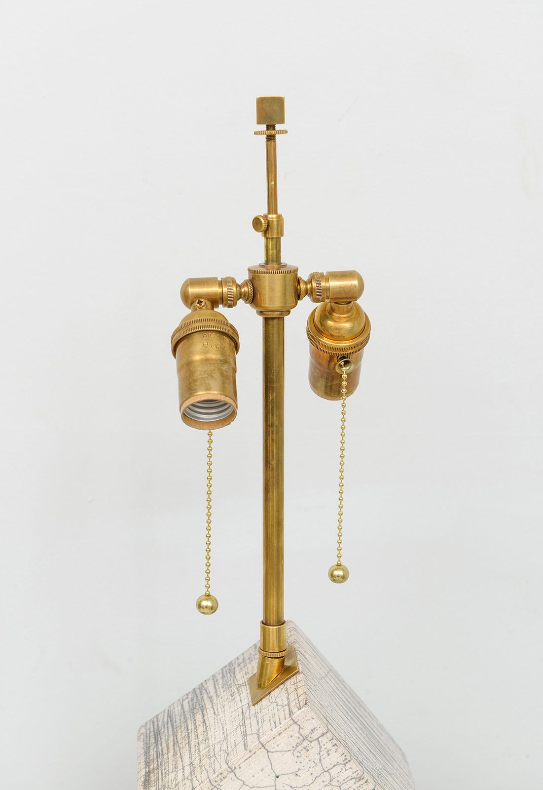 Barbara Billoud, French Bespoke Pair of Sculptural Raku Ceramic Cubist Lamps, 2023