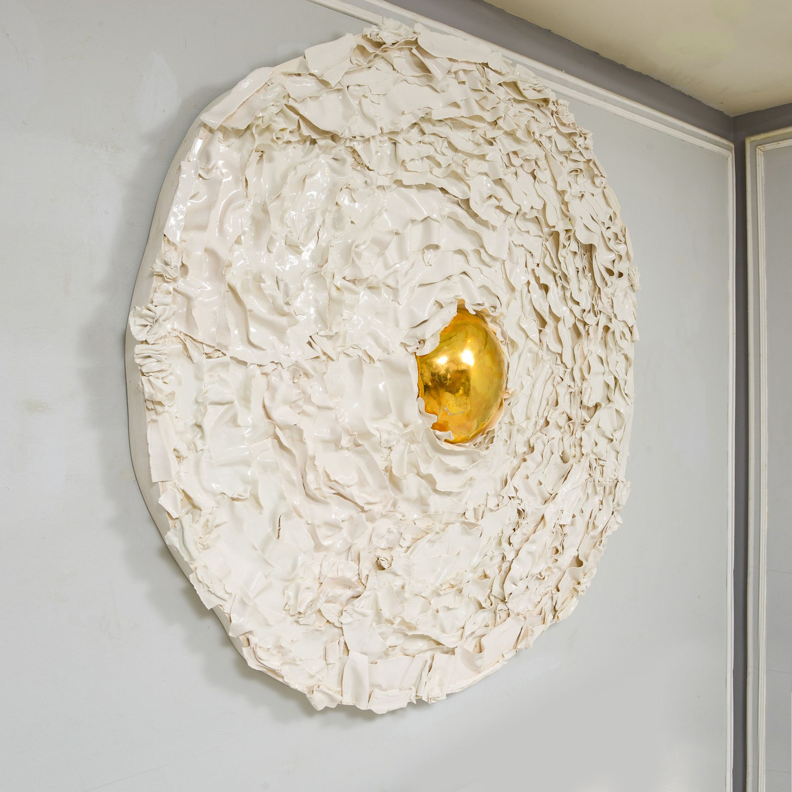 Dora Stanczel, French Bespoke Ceramic Anemone Mirror, 21st century