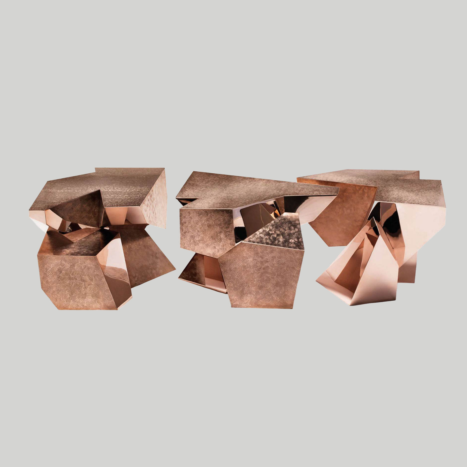 Juan and Paloma Garrido, Small Quartz Low Table Set of Three, 2019