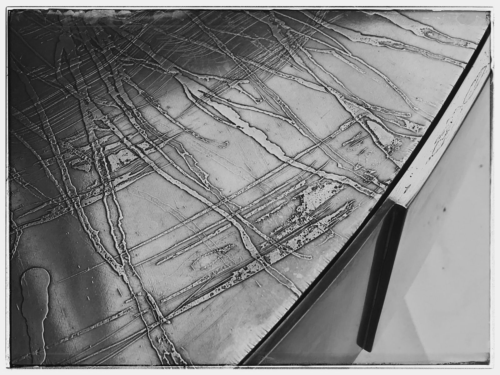 Atelier Stefan Leo, Phaux Brass Coffee Table with Patinated Etched Top, 21st century