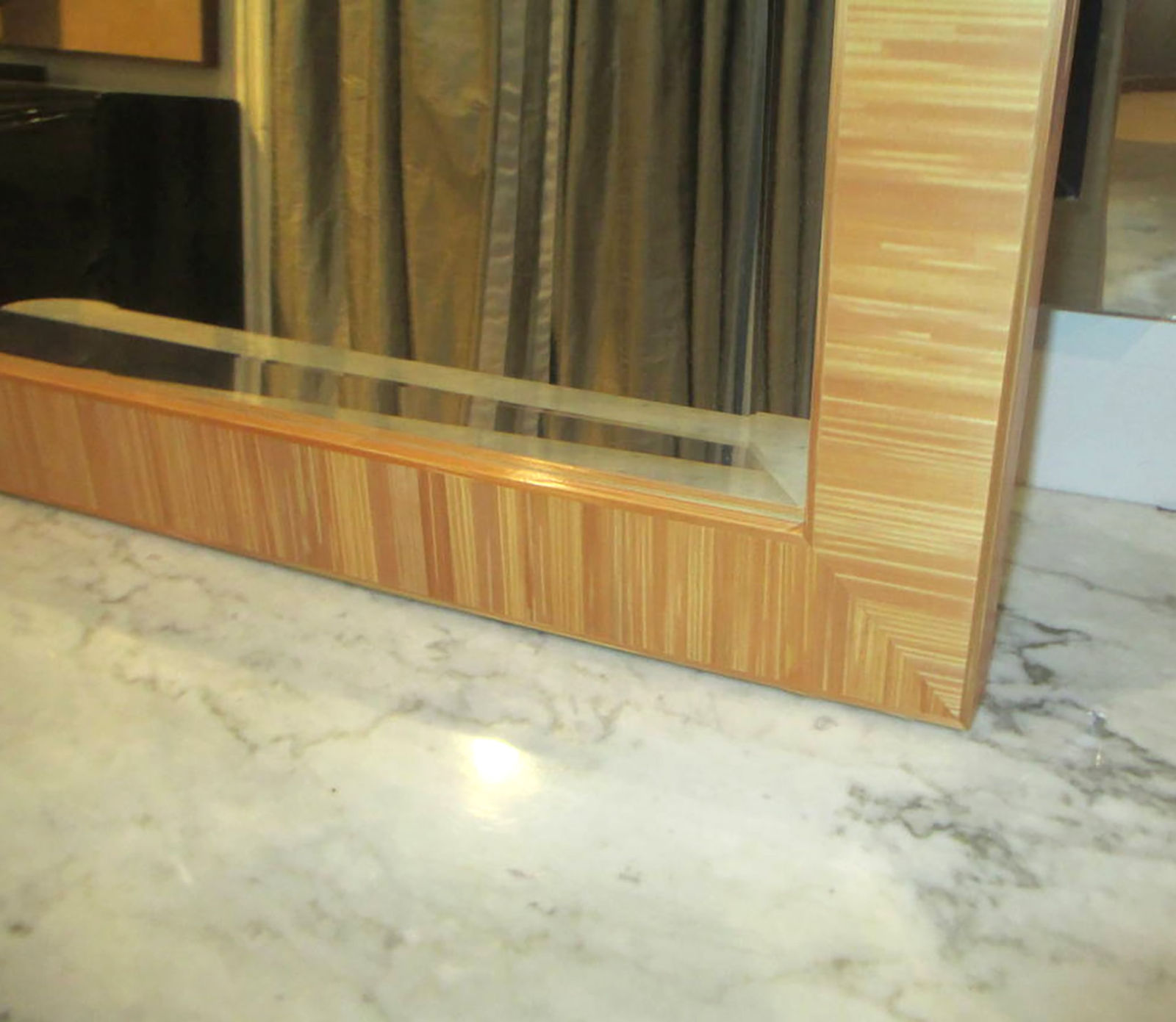 Custom Straw Marquetry Mirror, 21st century