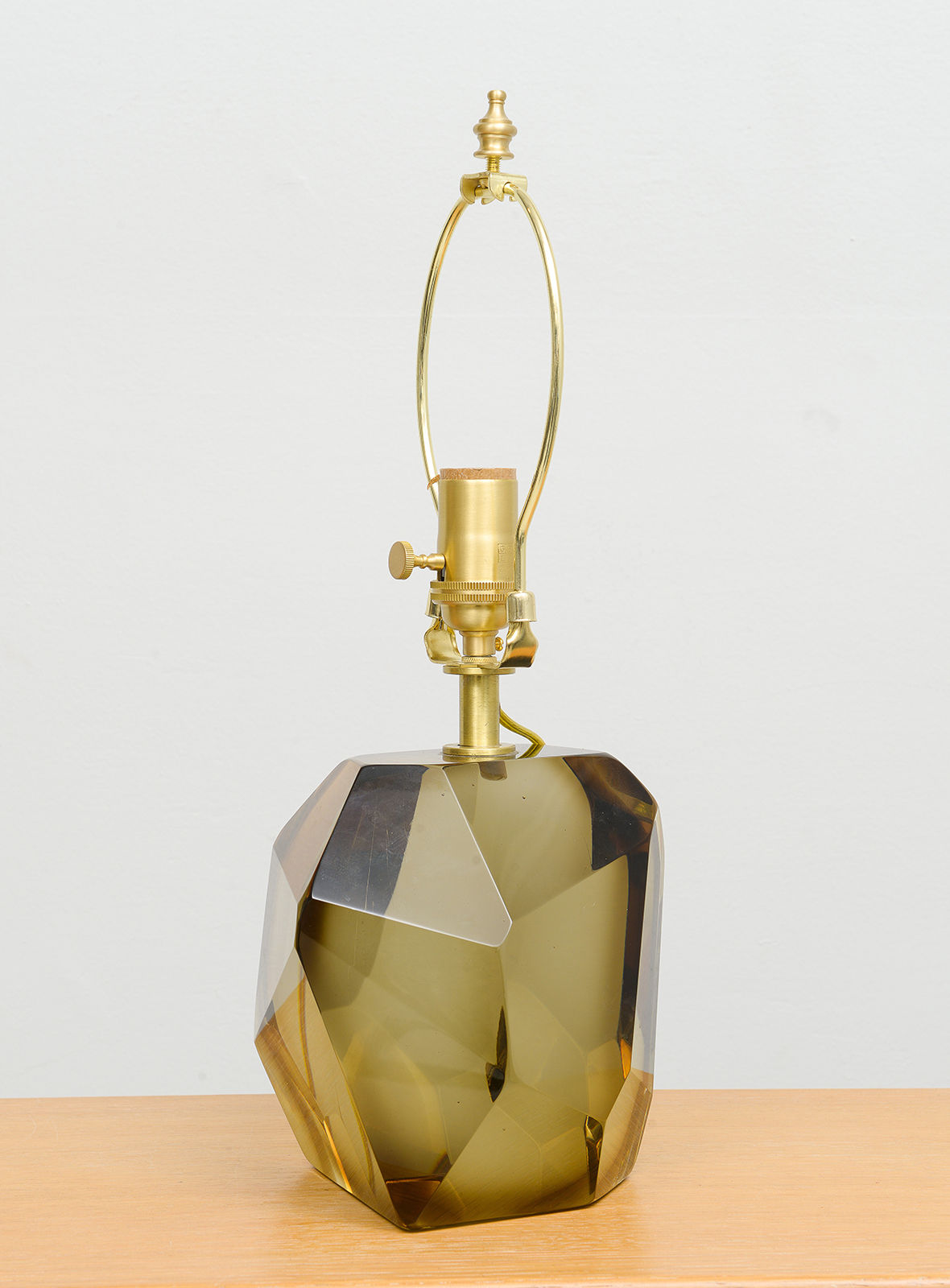 Pair of Contemporary Murano Amber Table Lamps, 21st century