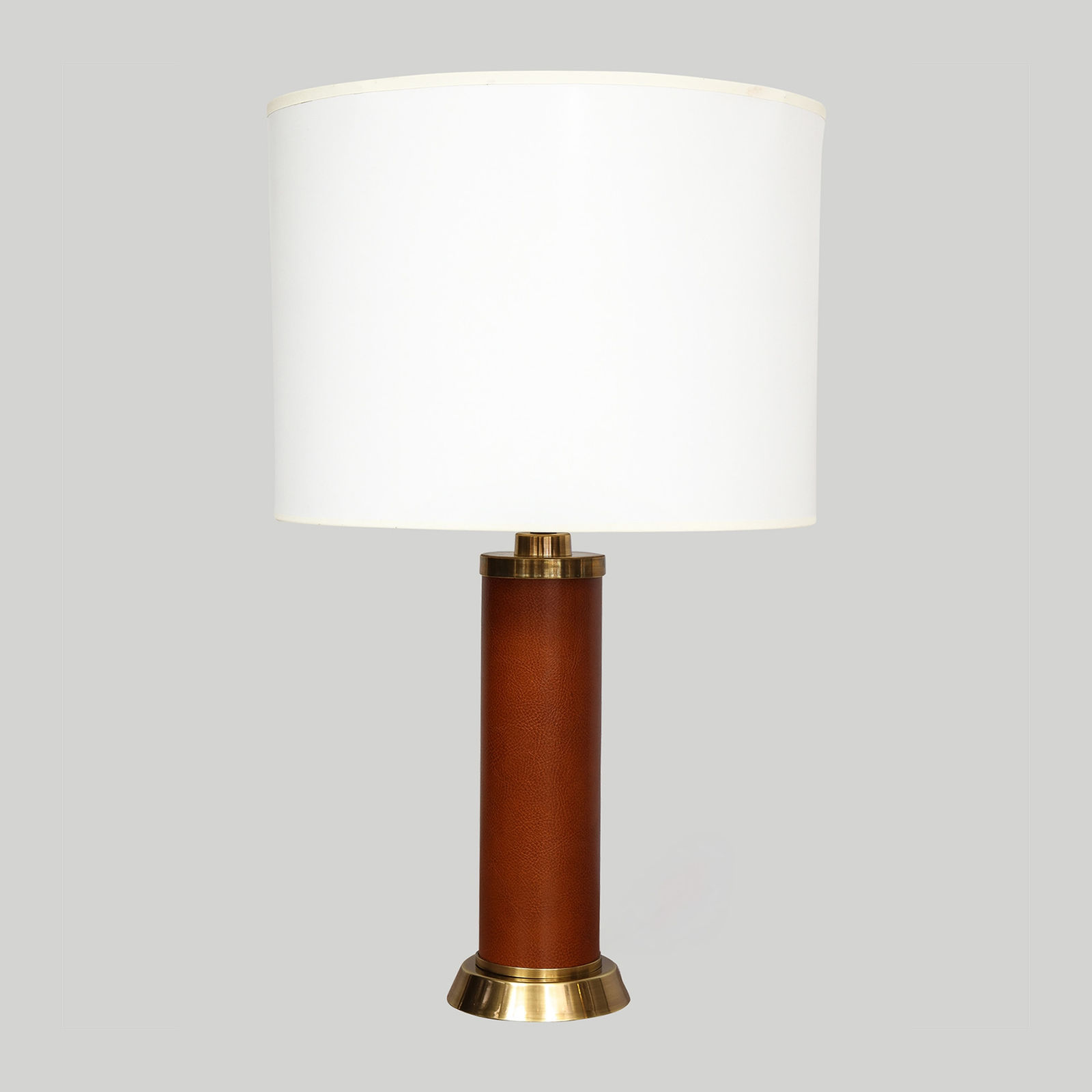Custom Handstitched Leather and Brass Lamp