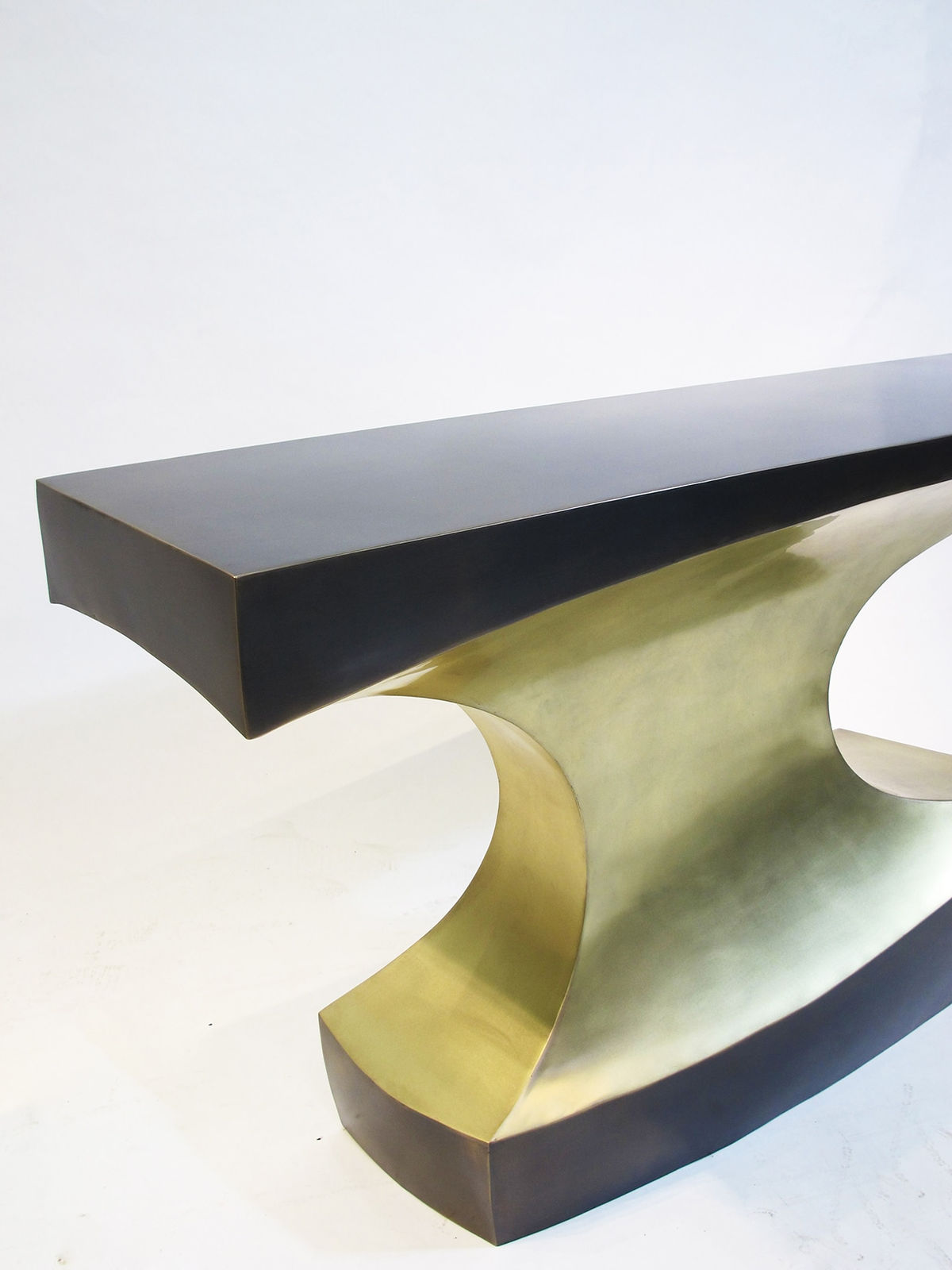 Atelier Stefan Leo, Sculptural Forcola Brass Console, 21st century